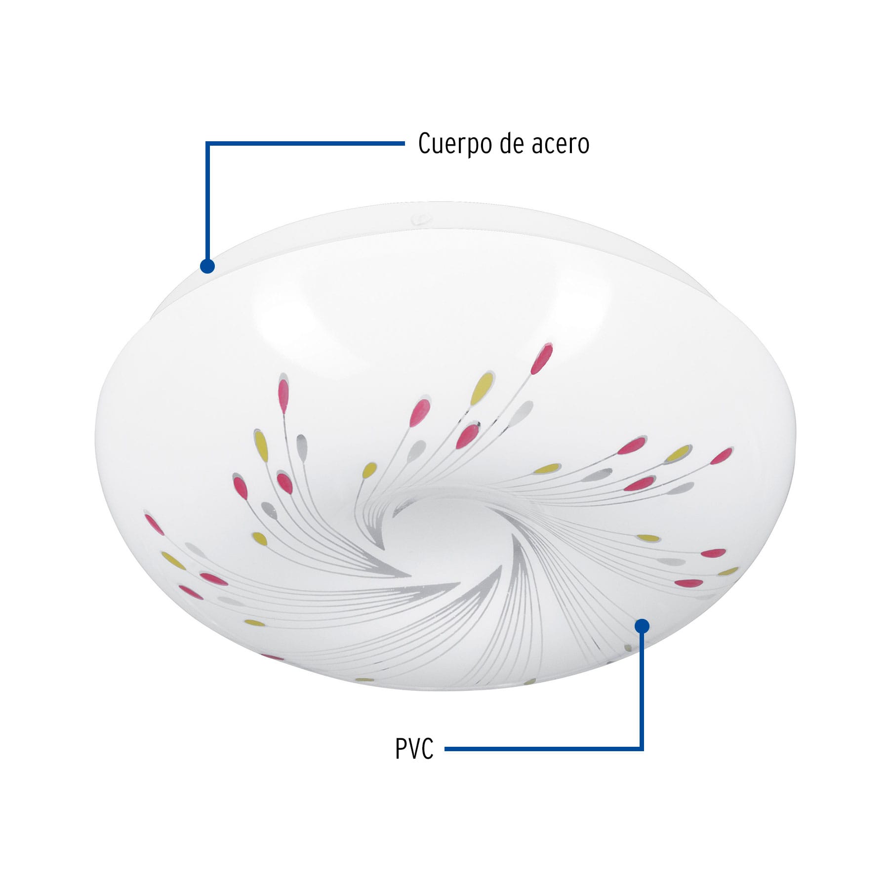 Plafón redondo, decorativo, diseño de espirales, 8 W, LED SUSTITUYE 46015