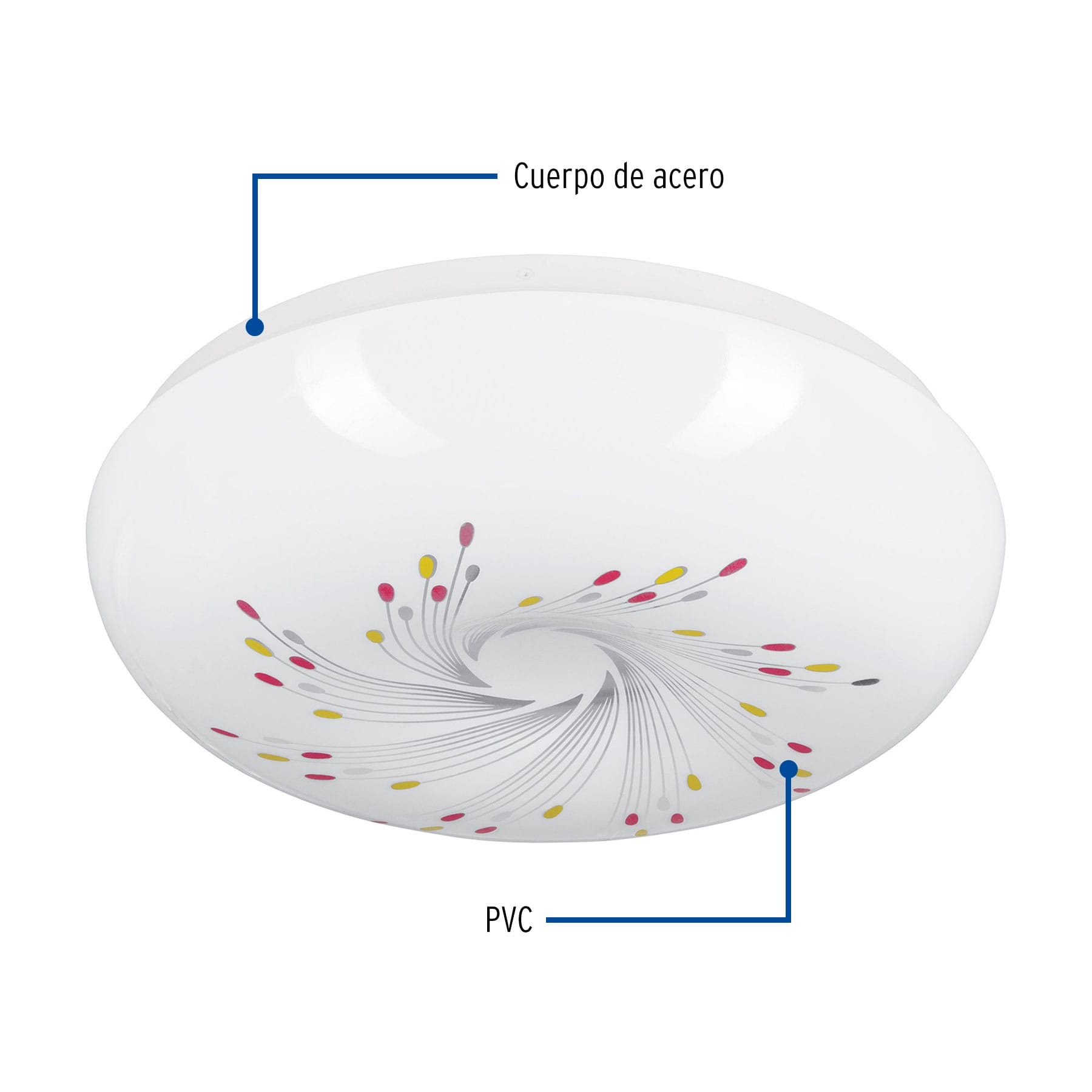 Plafón redondo, decorativo, diseño de espirales, 22 W, LED
