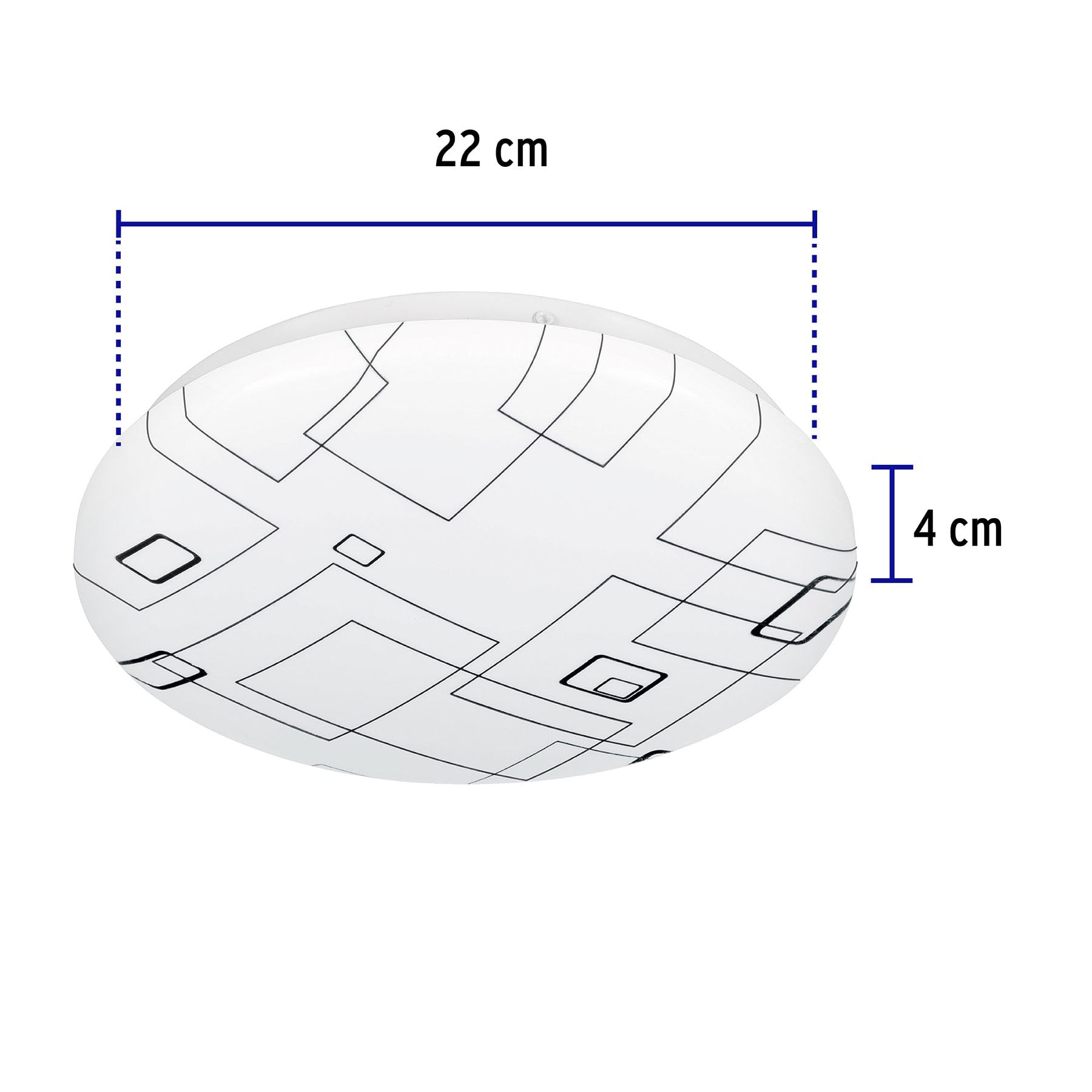 Plafón redondo, decorativo, diseño de cuadros, 8 W, LED