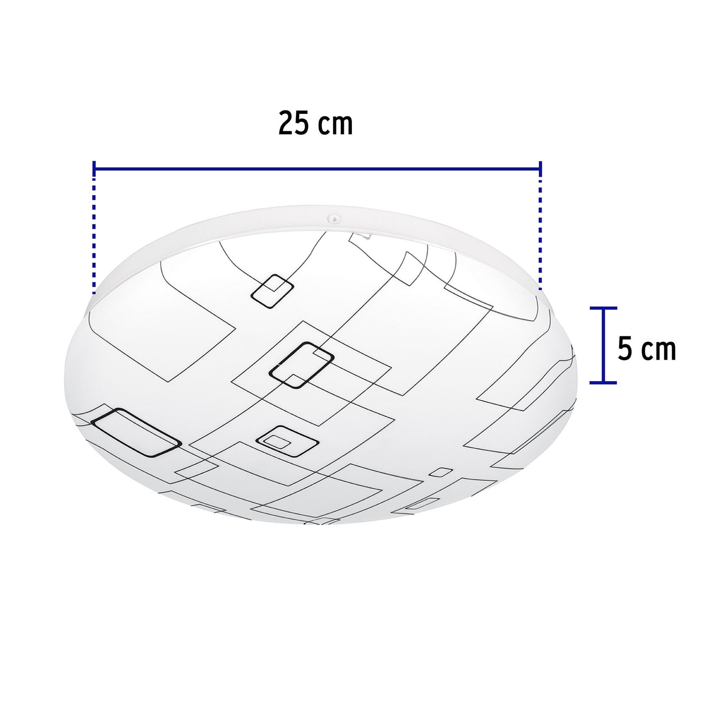 Plafón redondo, decorativo, diseño de cuadros, 15 W, LED