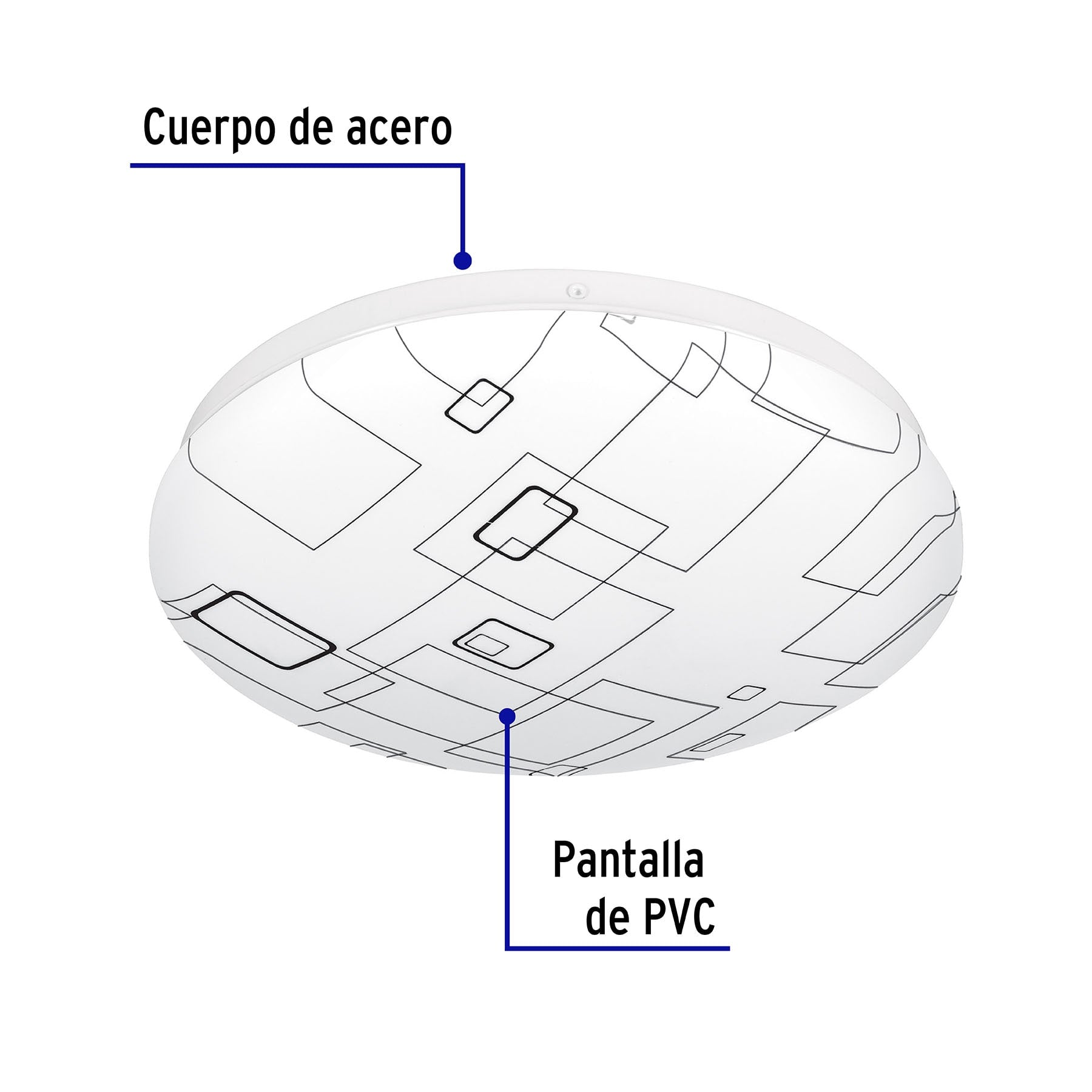 Plafón redondo, decorativo, diseño de cuadros, 15 W, LED