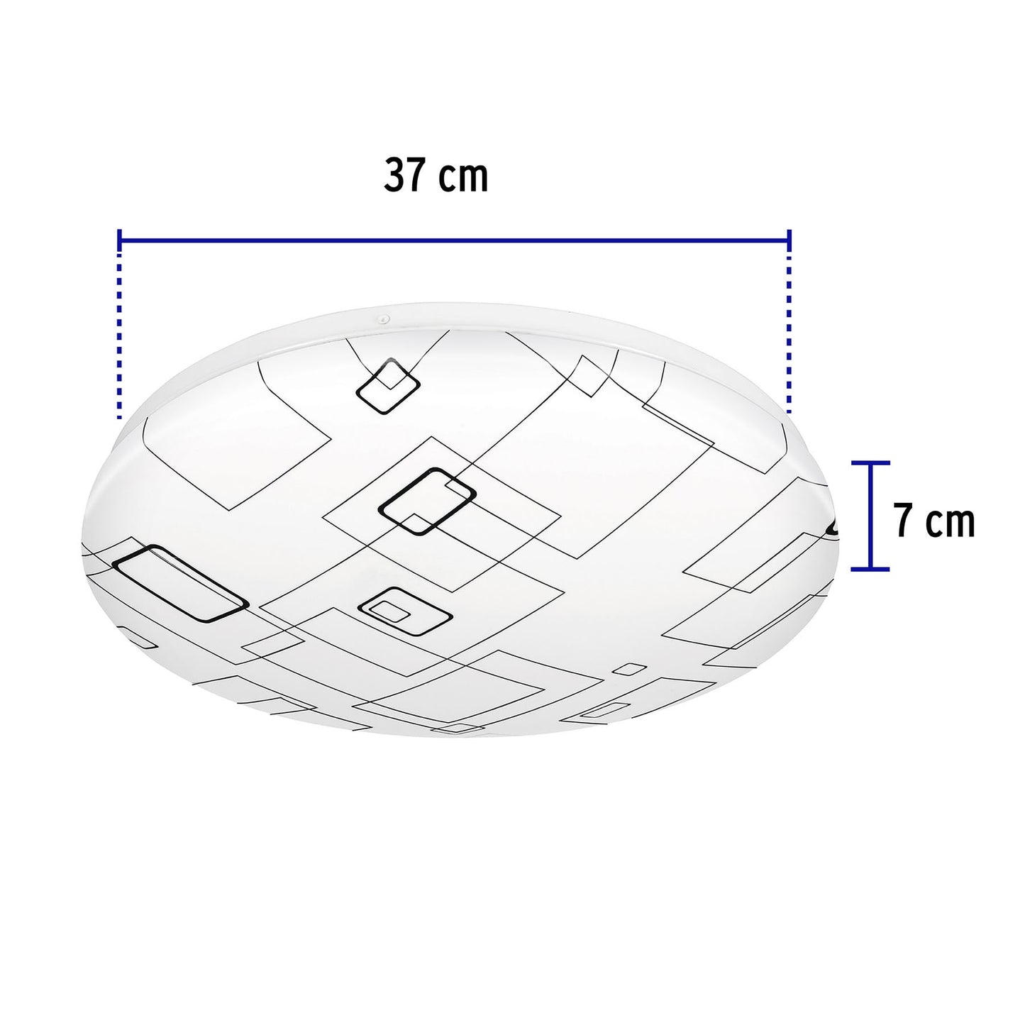 Plafón redondo, decorativo, diseño de cuadros, 22 W, LED