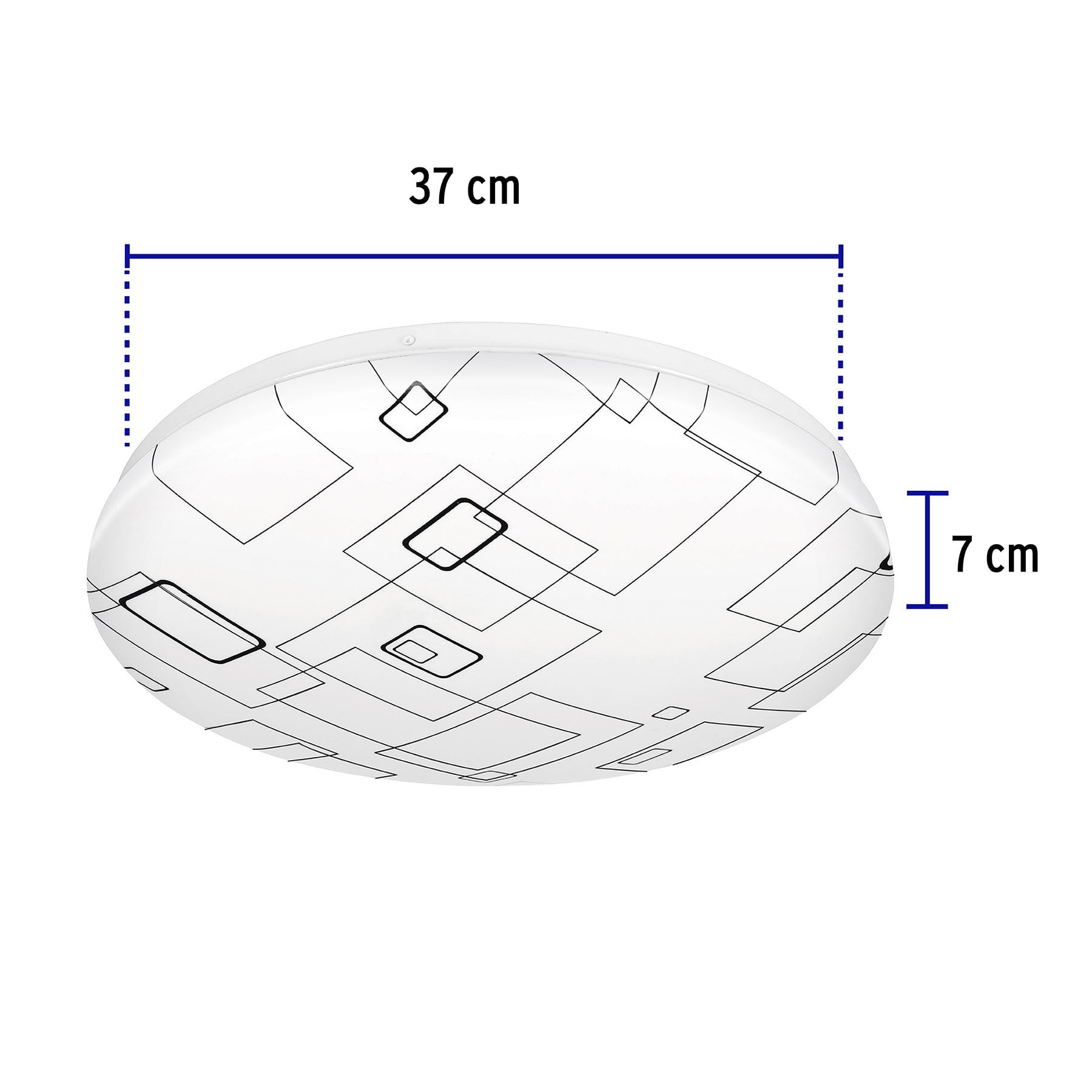 Plafón redondo, decorativo, diseño de cuadros, 22 W, LED