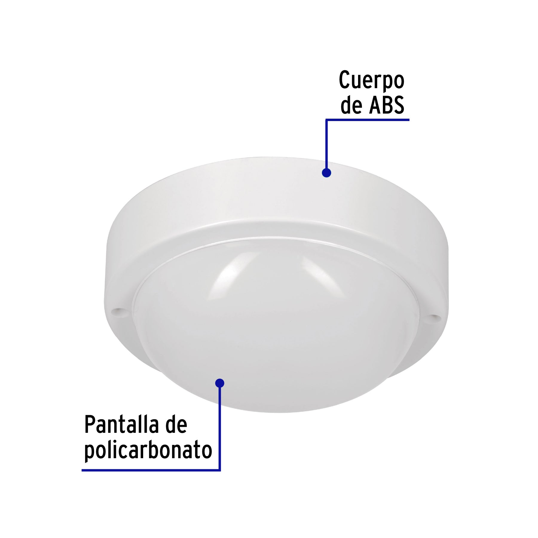 Plafón redondo, 10W, 6500K, IP54, LED