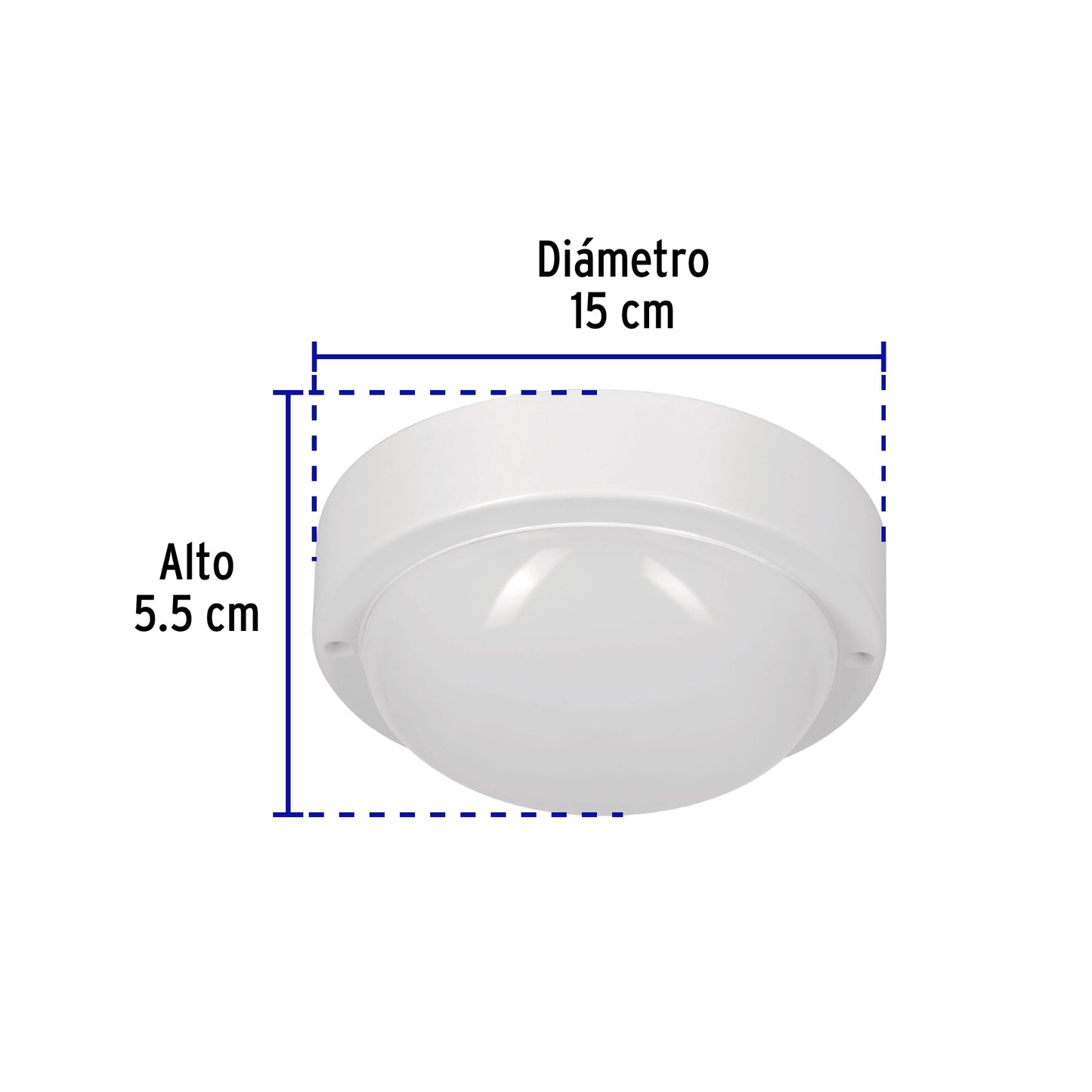 Plafón redondo, 10W, 6500K, IP54, LED