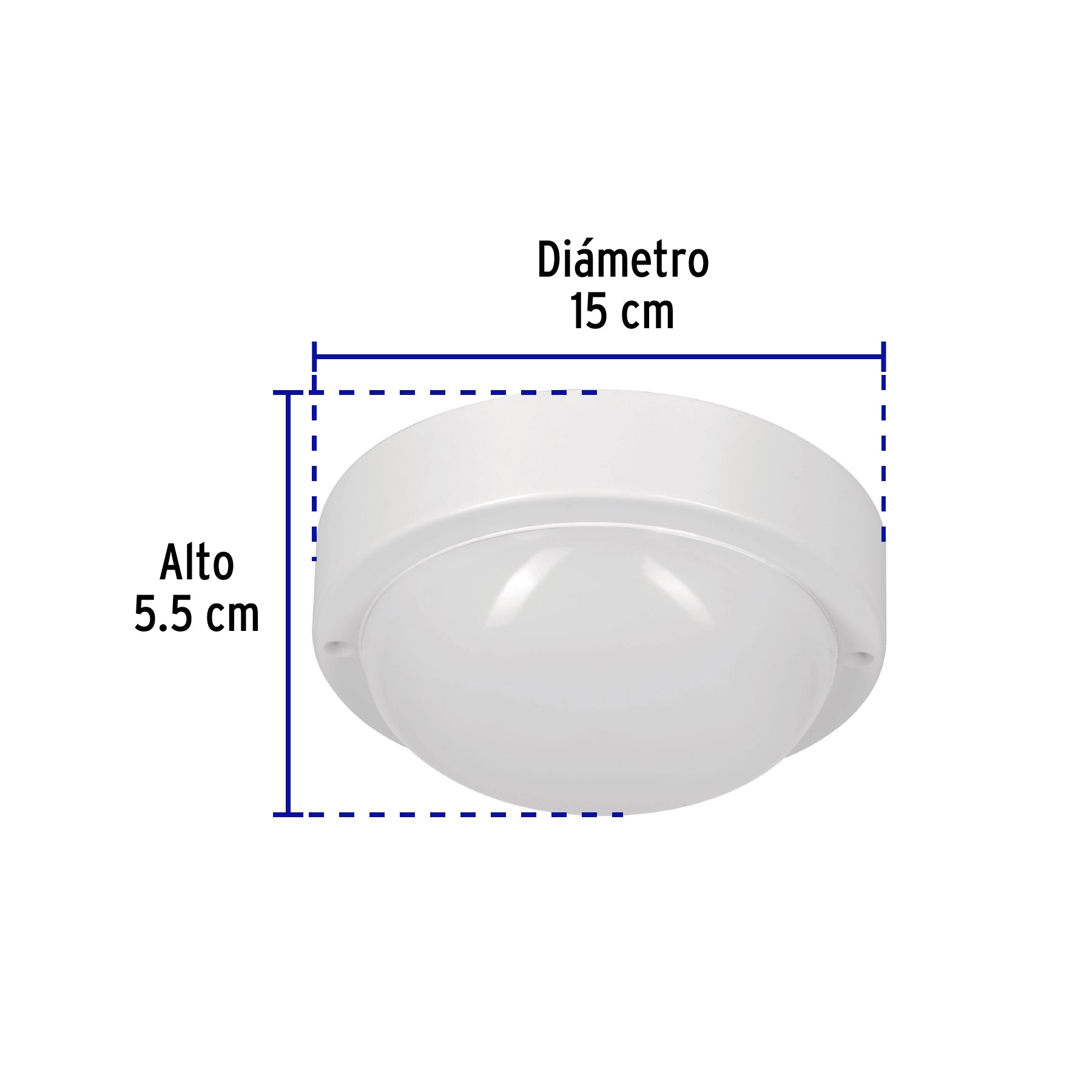 Plafón redondo, 10W, 6500K, IP54, LED