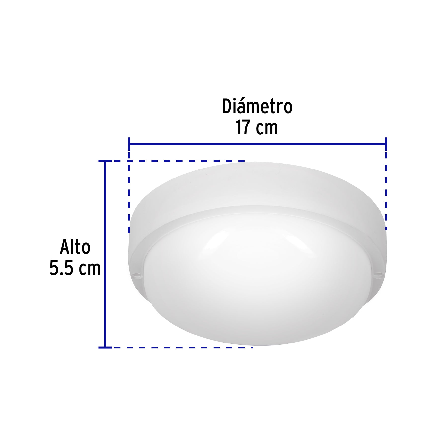 Plafón redondo, 15W, 6500K, IP54, LED