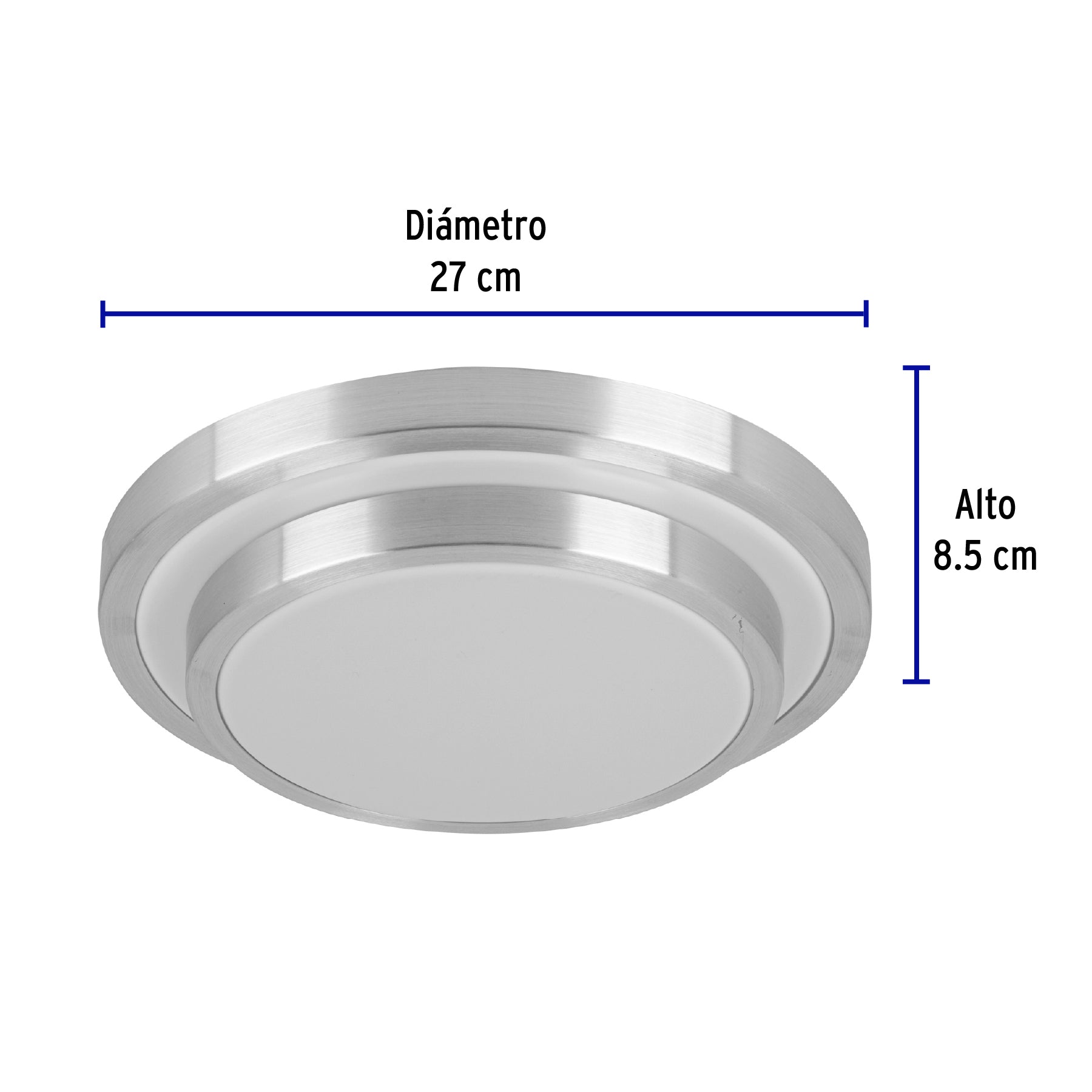 Luminario LED 18 W plafón decorativo metálico luz día, Basic