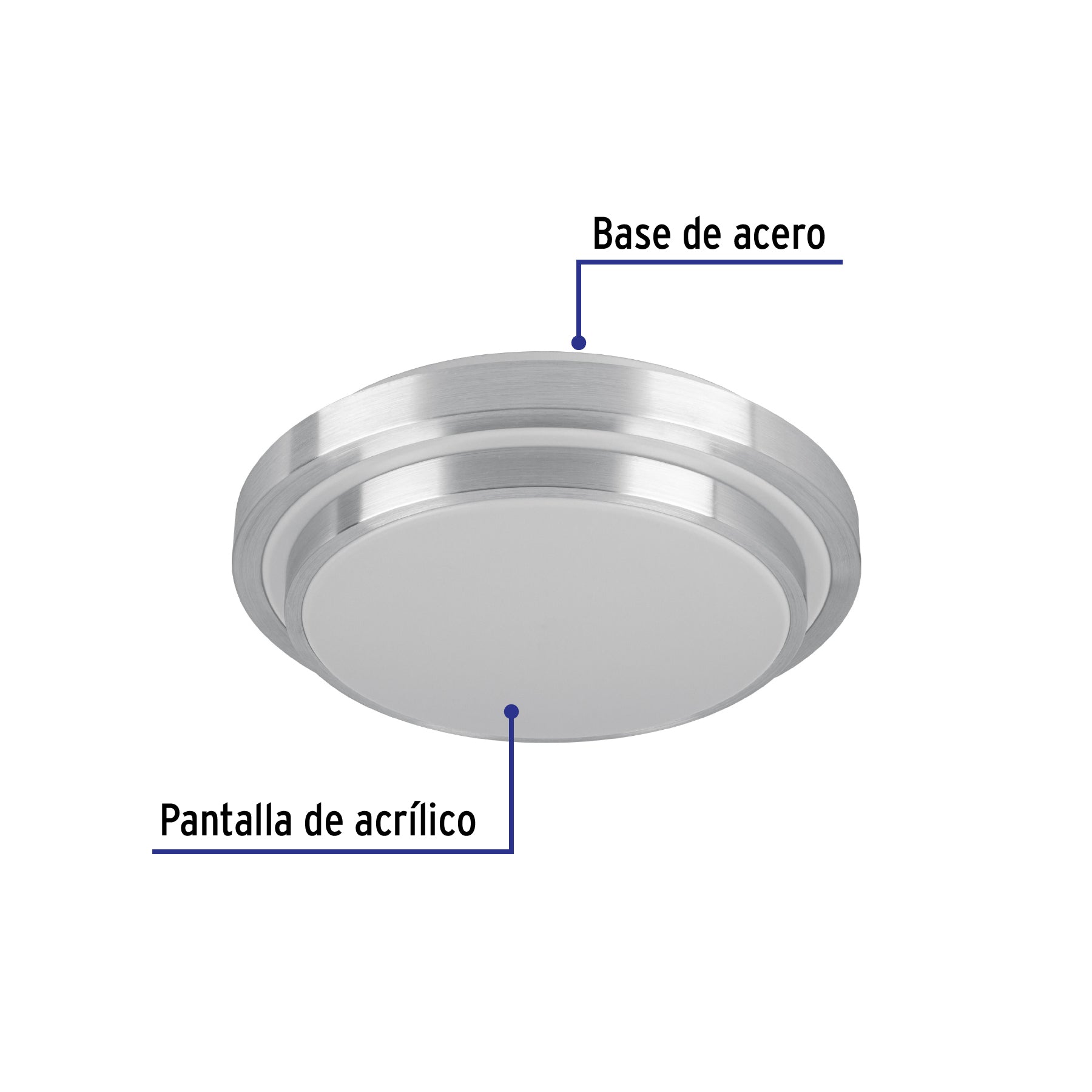 Luminario LED 24 W plafón decorativo metálico luz día, Basic