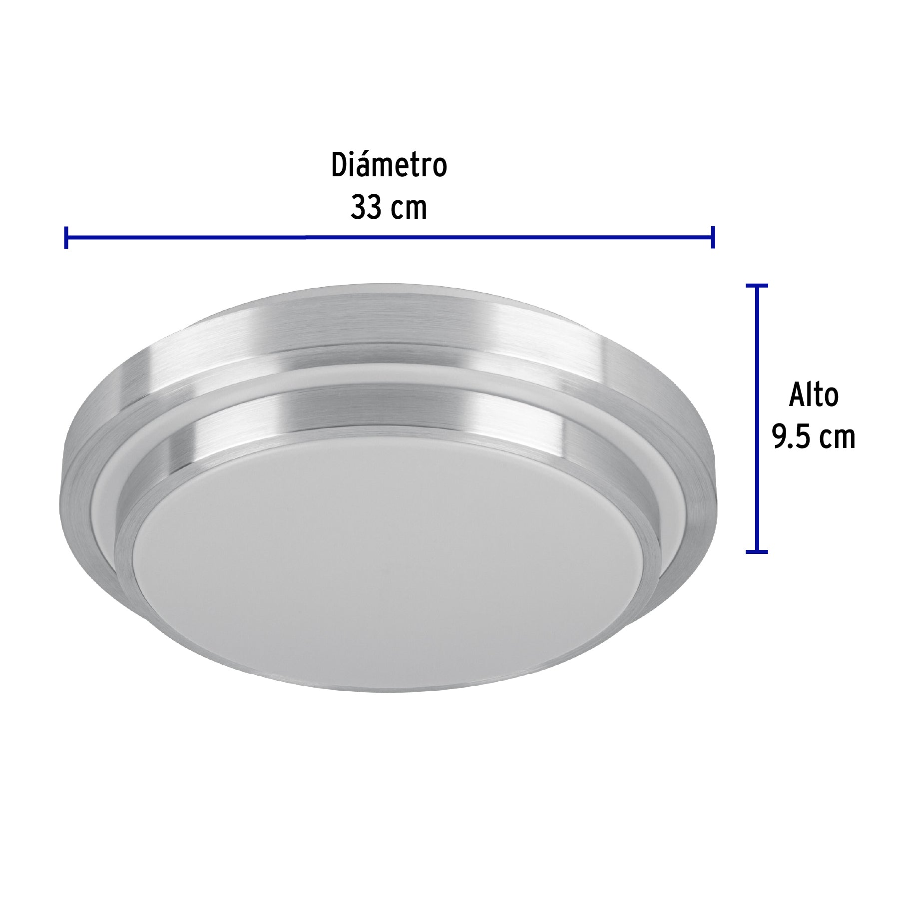 Luminario LED 24 W plafón decorativo metálico luz día, Basic