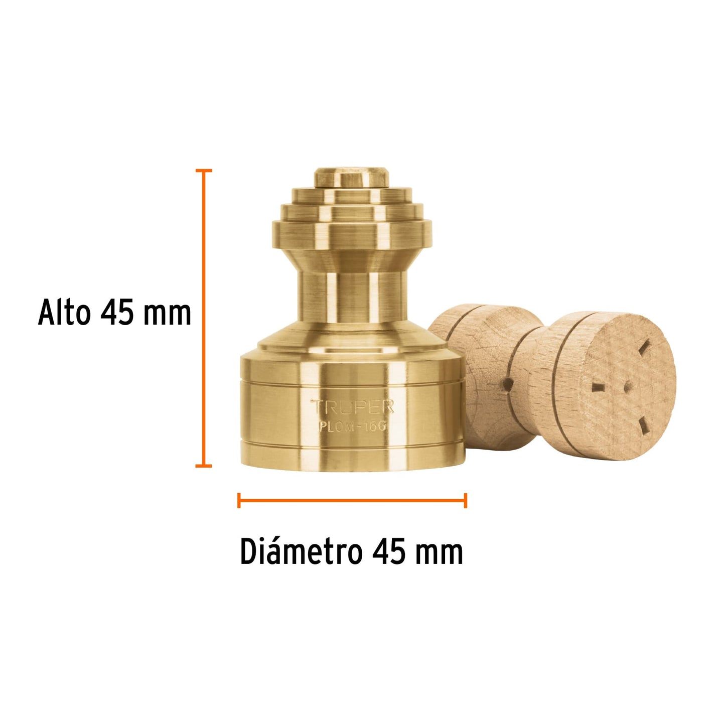 Plomada de latón tipo Guatemala, 16 oz