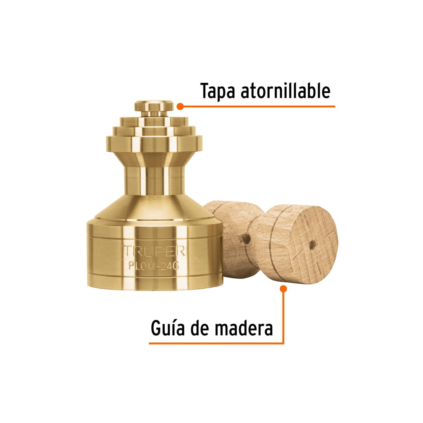 Plomada de latón tipo Guatemala, 24 oz