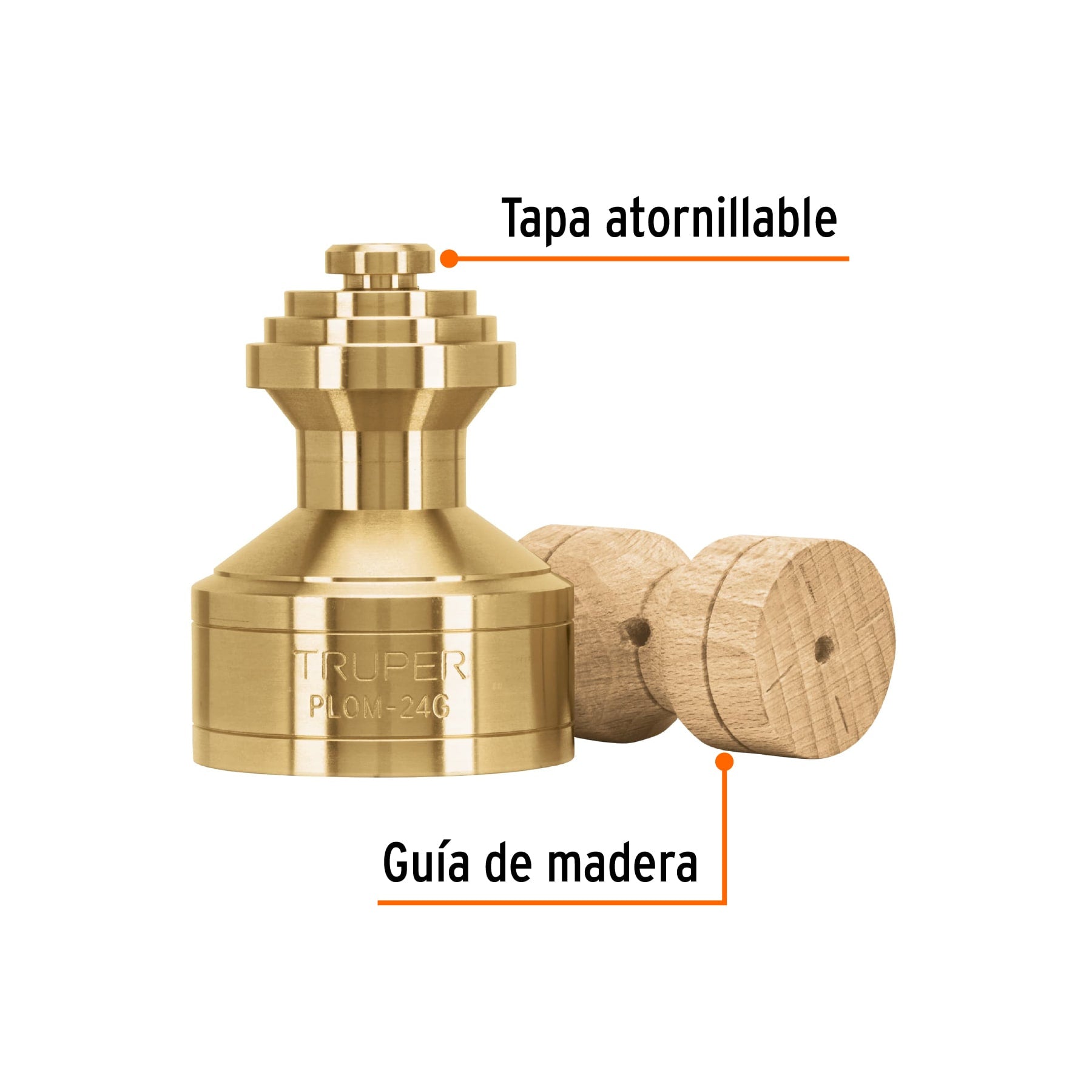 Plomada de latón tipo Guatemala, 32 oz