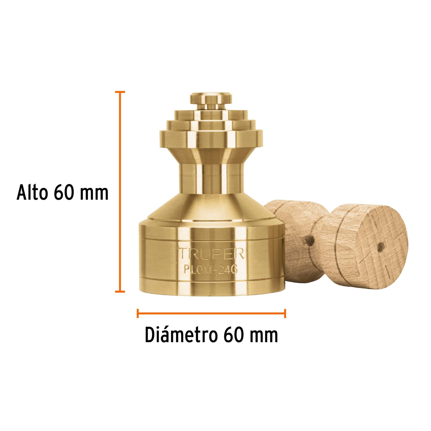 Plomada de latón tipo Guatemala, 32 oz