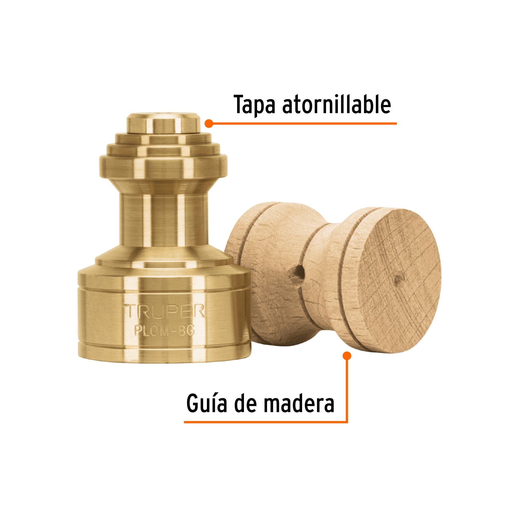 Plomada de latón tipo Guatemala, 8 oz