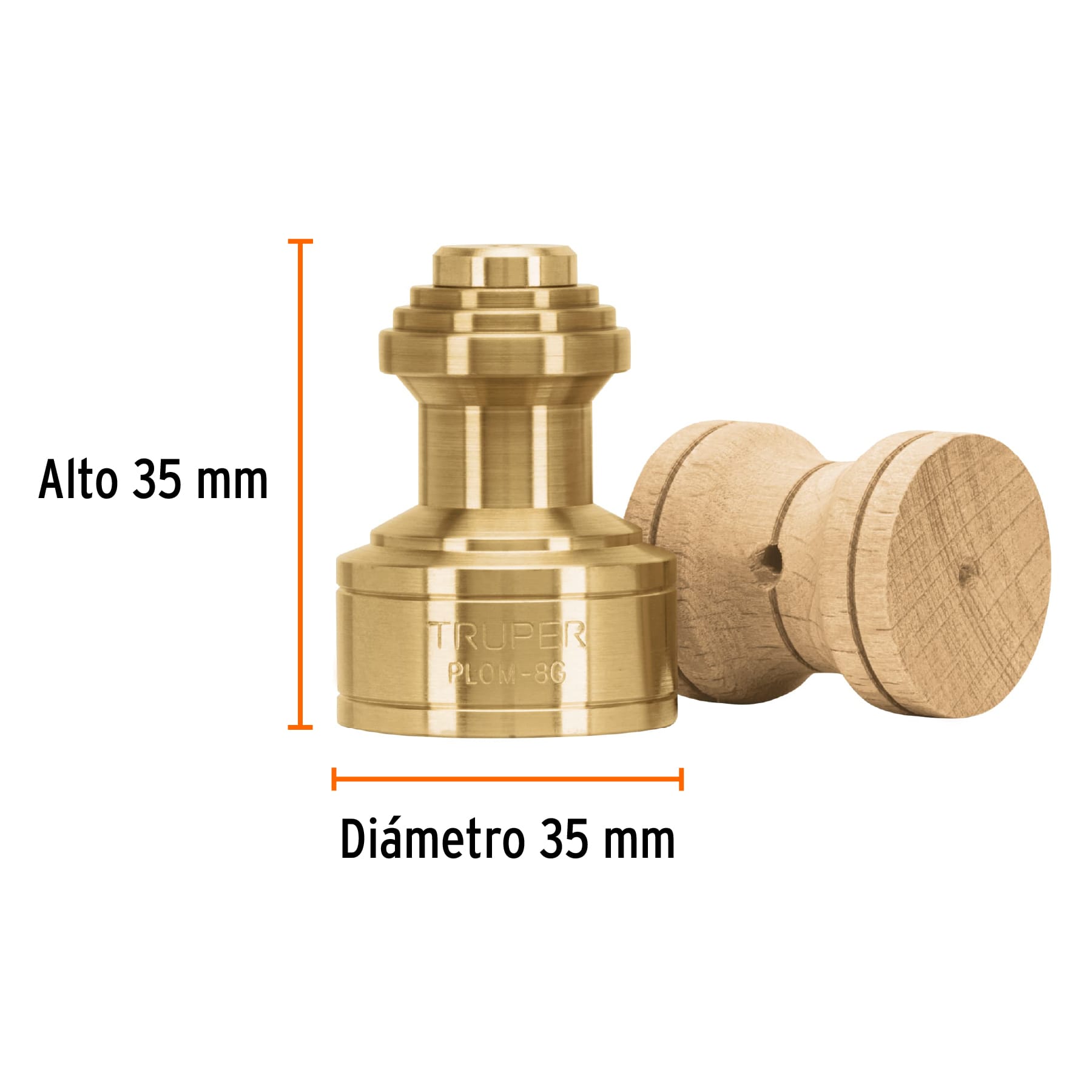 Plomada de latón tipo Guatemala, 8 oz