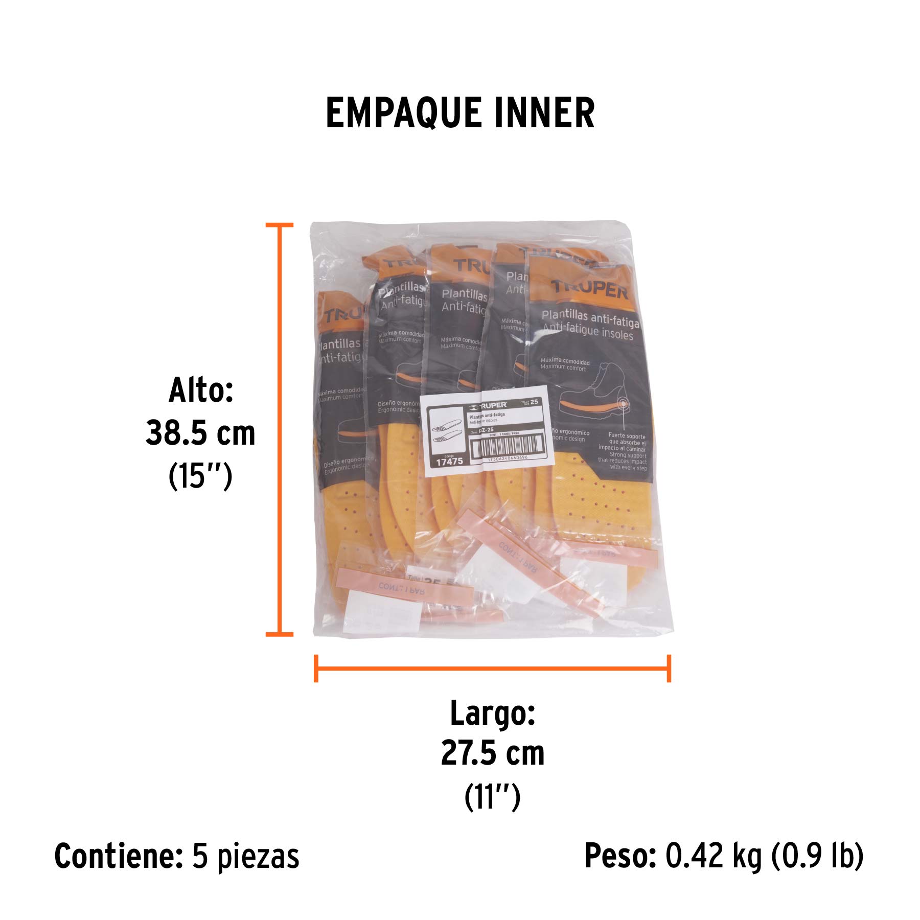 Plantillas de poliuretano para zapato talla 25