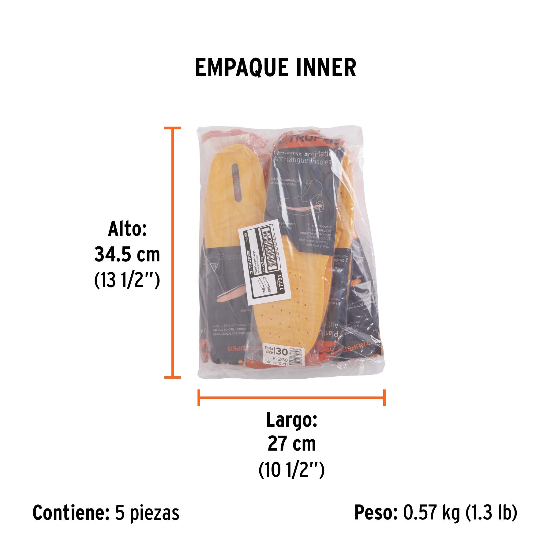 Plantillas de poliuretano para zapato talla 30