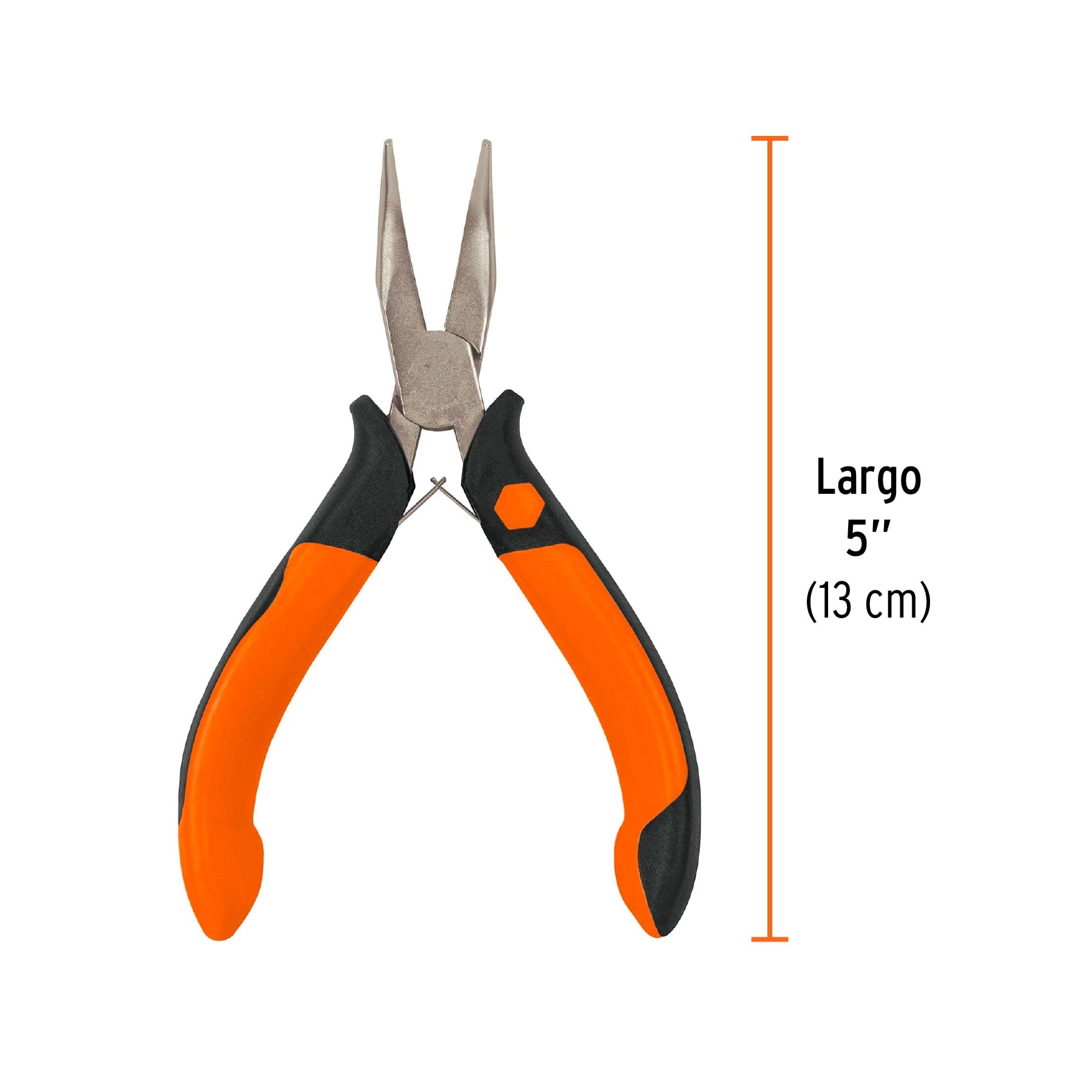 Pinza de punta curva 5", mango comfort grip