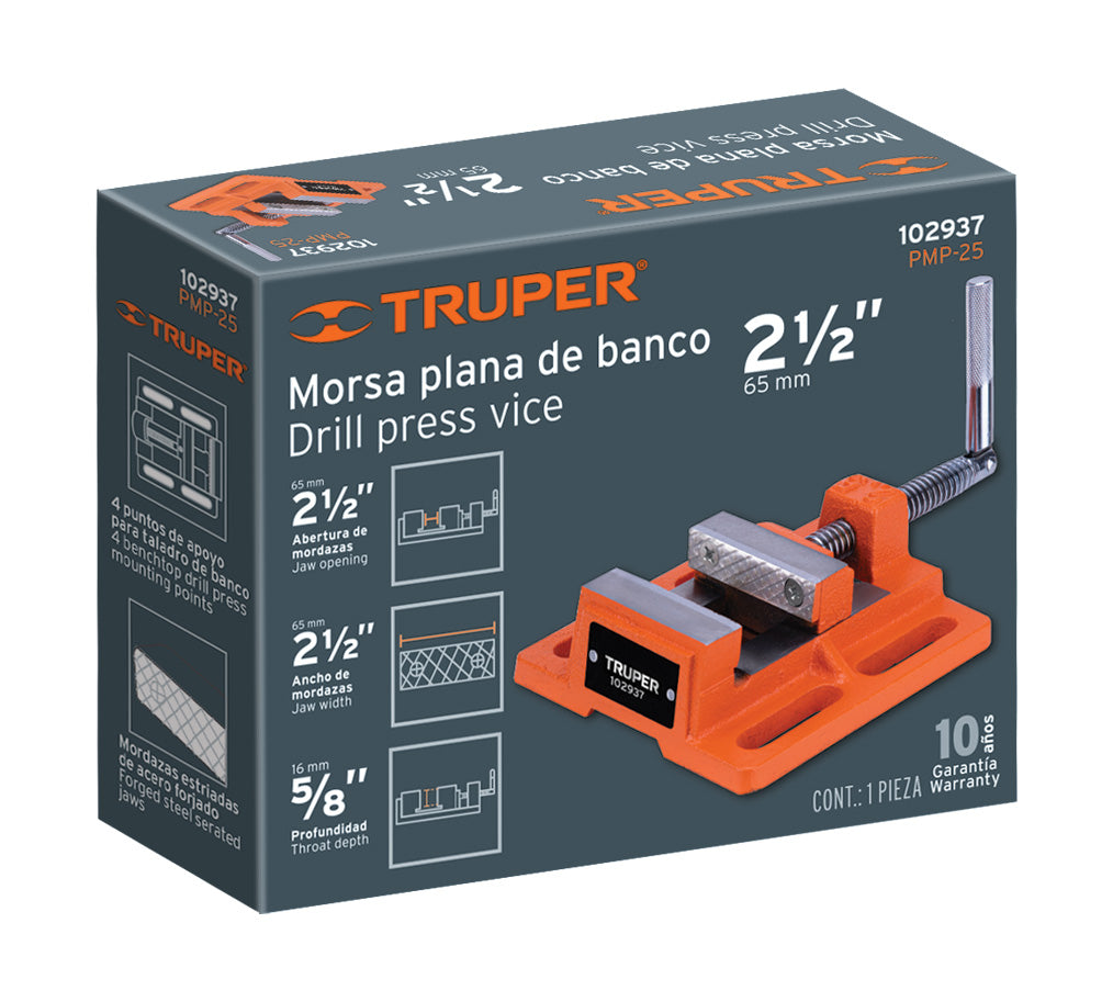 Prensa morsa plana 65 mm, Truper