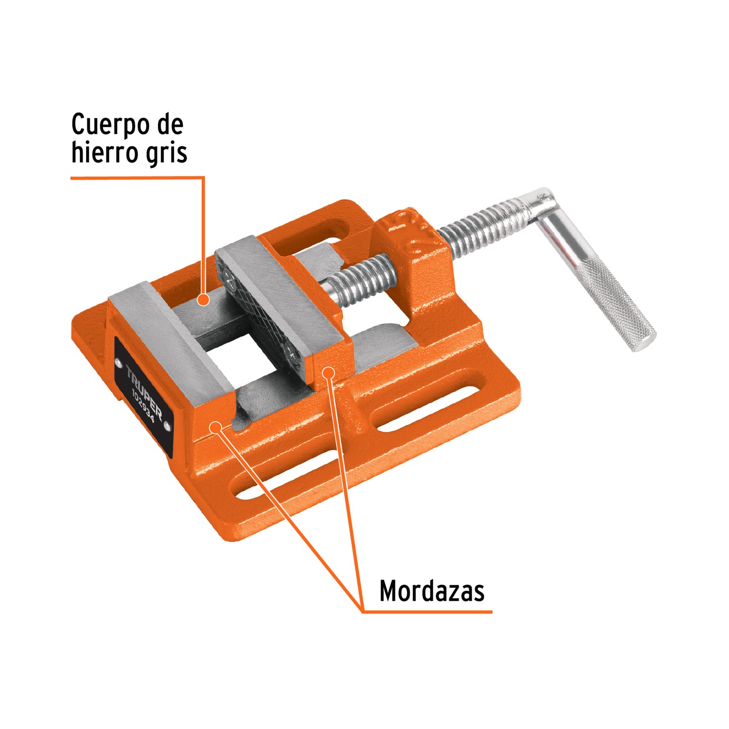 Prensa morsa plana 65 mm, Truper