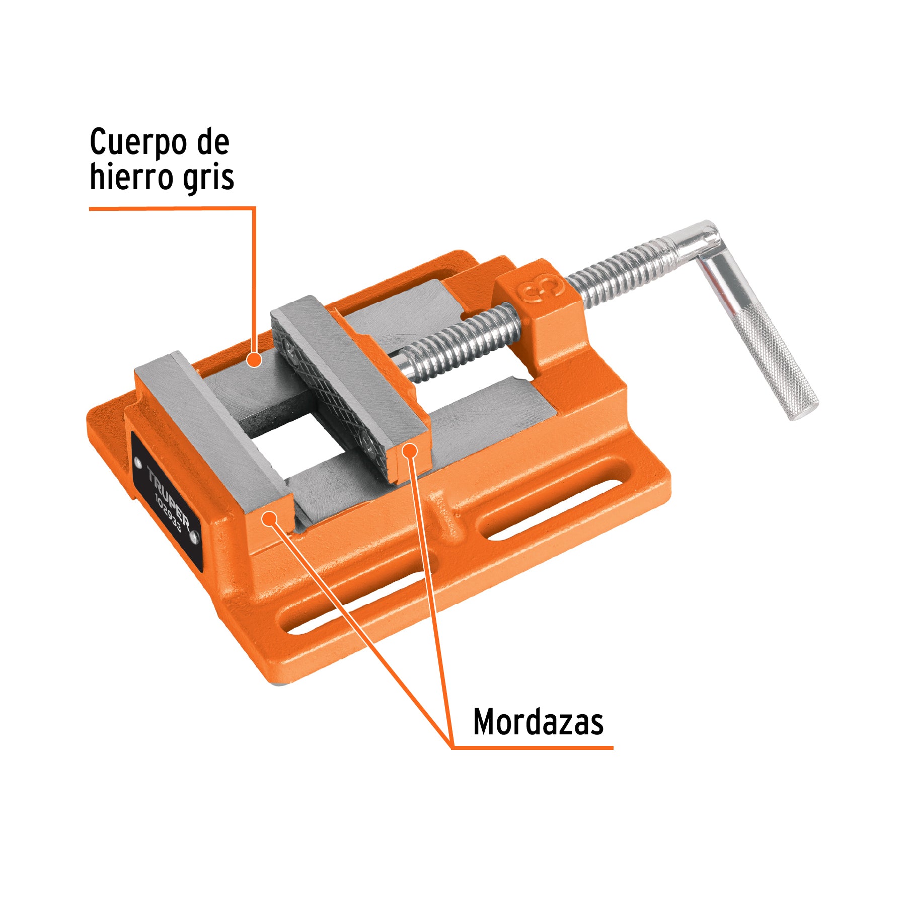 Prensa morsa plana 75 mm, Truper