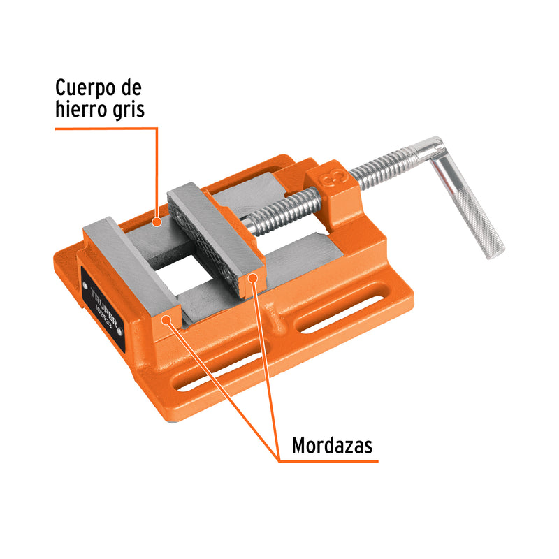 Prensa morsa plana 75 mm, Truper