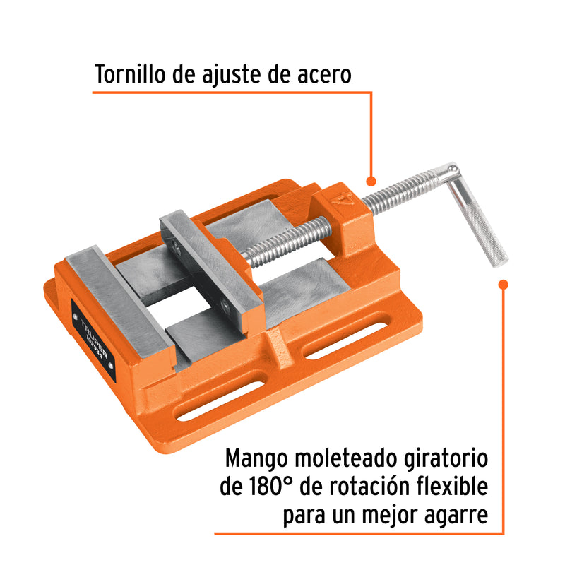 Prensa morsa plana 100 mm, Truper