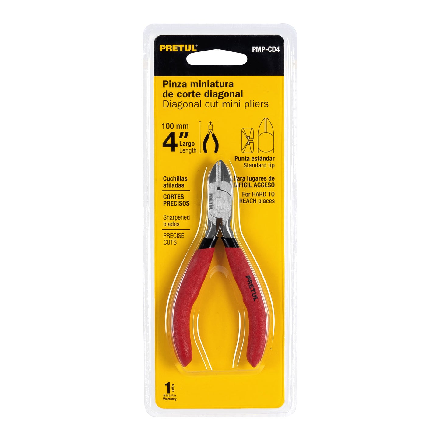 Pinza miniatura corte diagonal 4", pretul