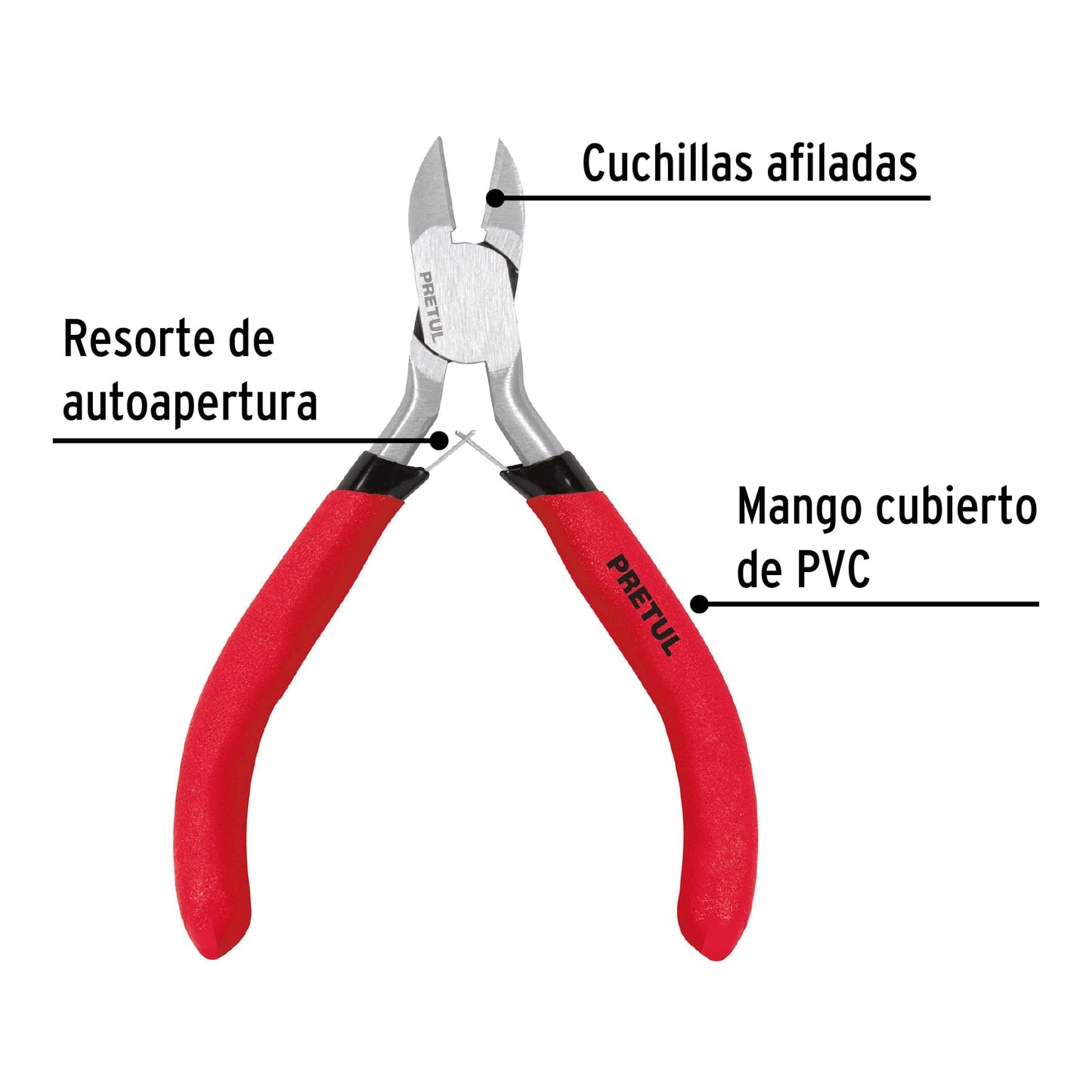 Pinza miniatura corte diagonal 4", pretul