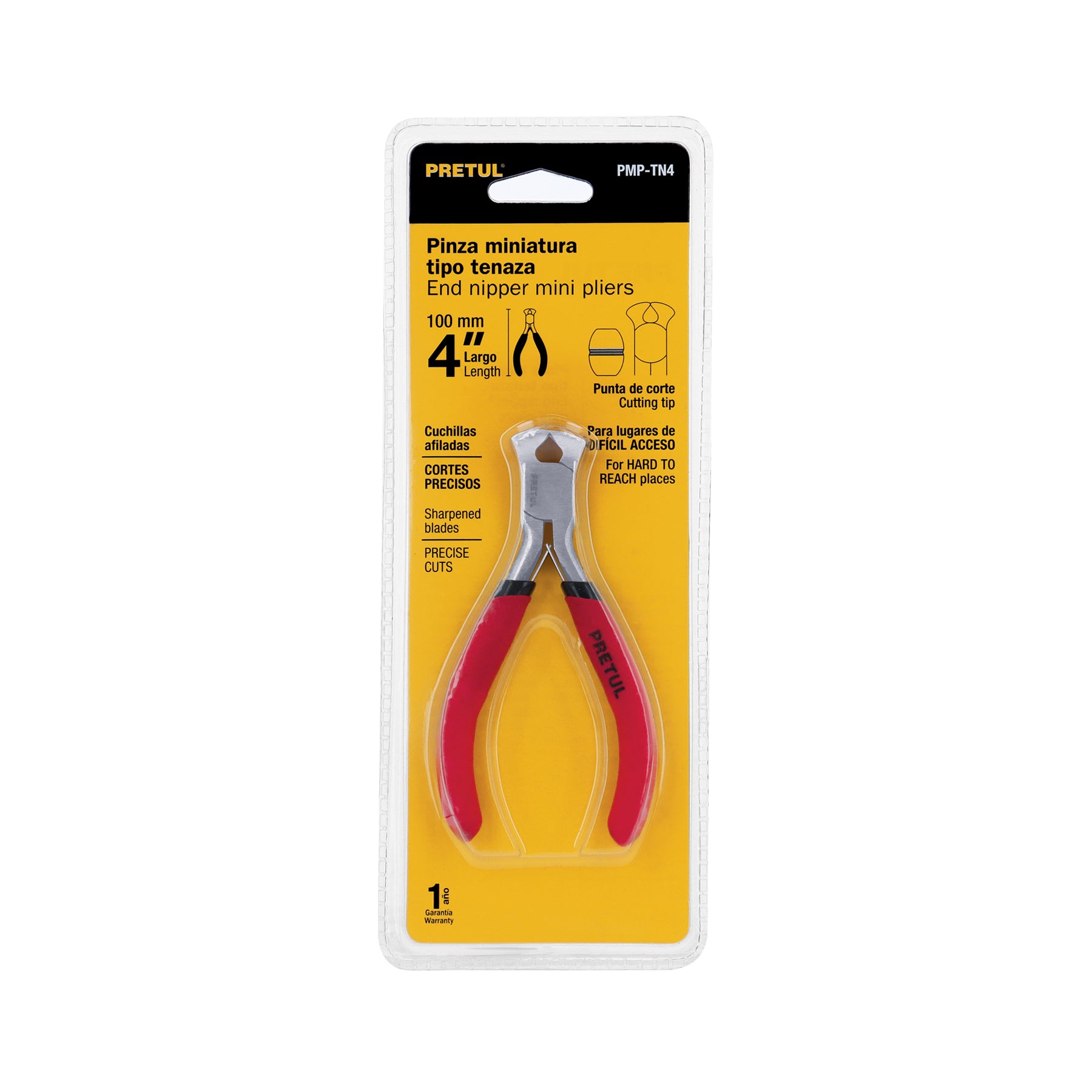 Pinza miniatura, pretul, tipo tenaza, 4"