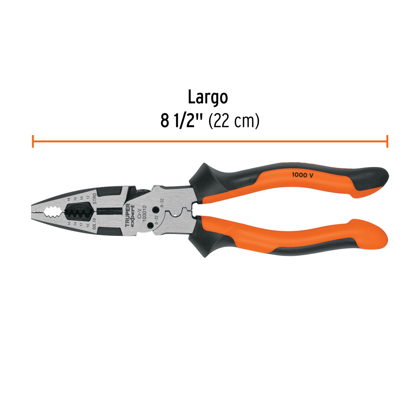 Pinza multiuso 8' electricista, comfort grip, Truper Expert