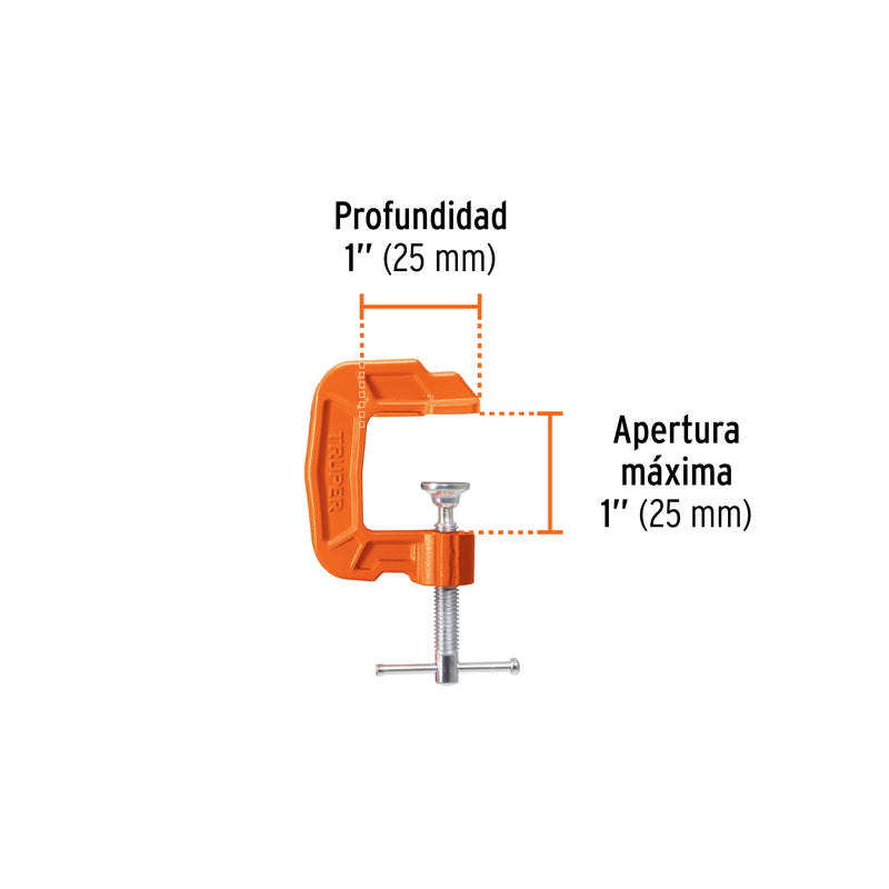 Prensa de hierro nodular para carpintería, 1"