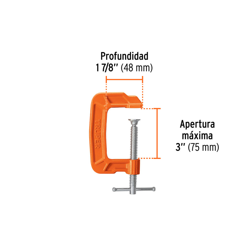 Prensa de hierro nodular para carpintería, 3"