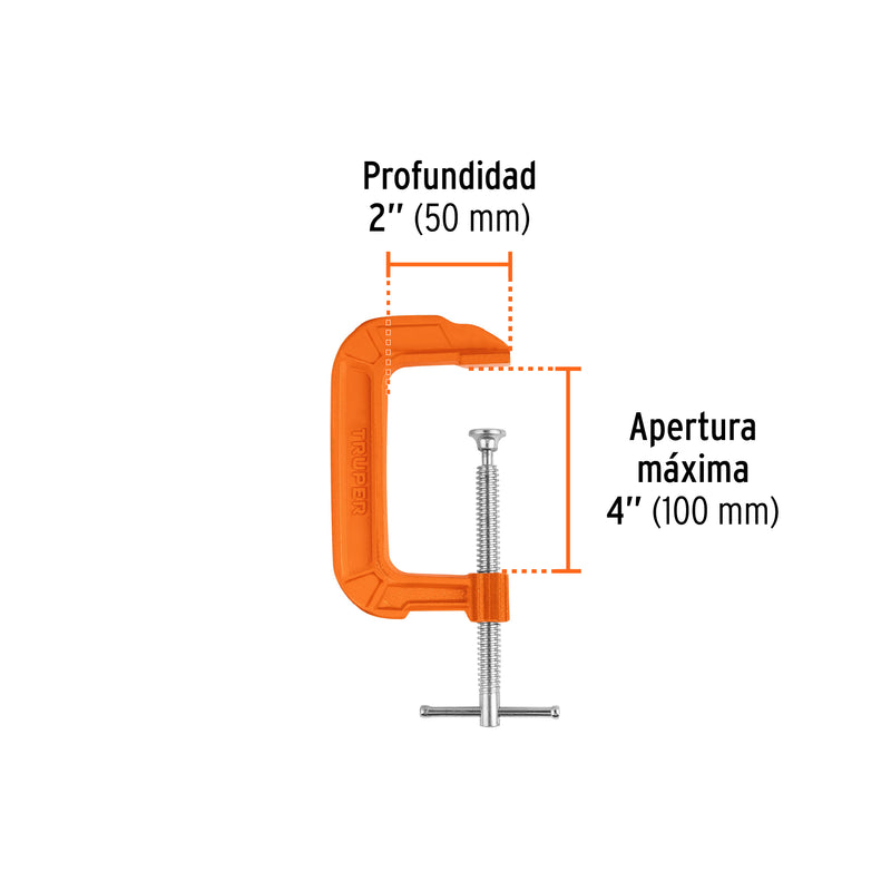 Prensa de hierro nodular para carpintería, 4"