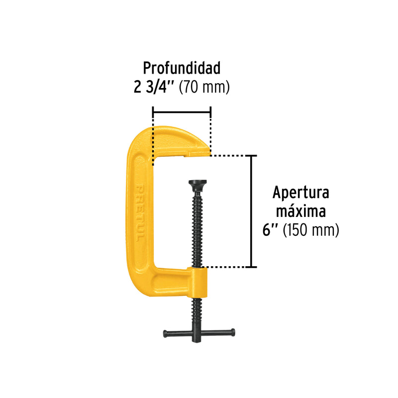 Prensa de hierro nodular, 6", Pretul