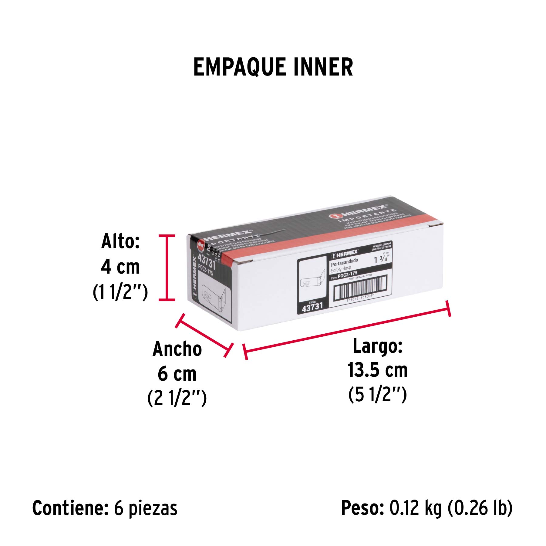 Portacandado acero zincado 1-3/4"