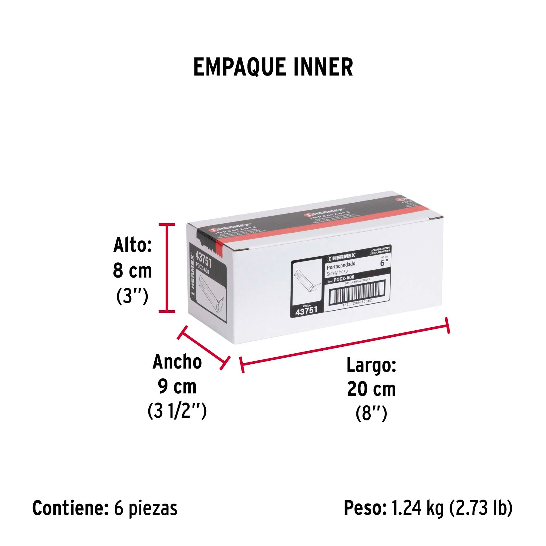 Portacandado acero zincado 6"