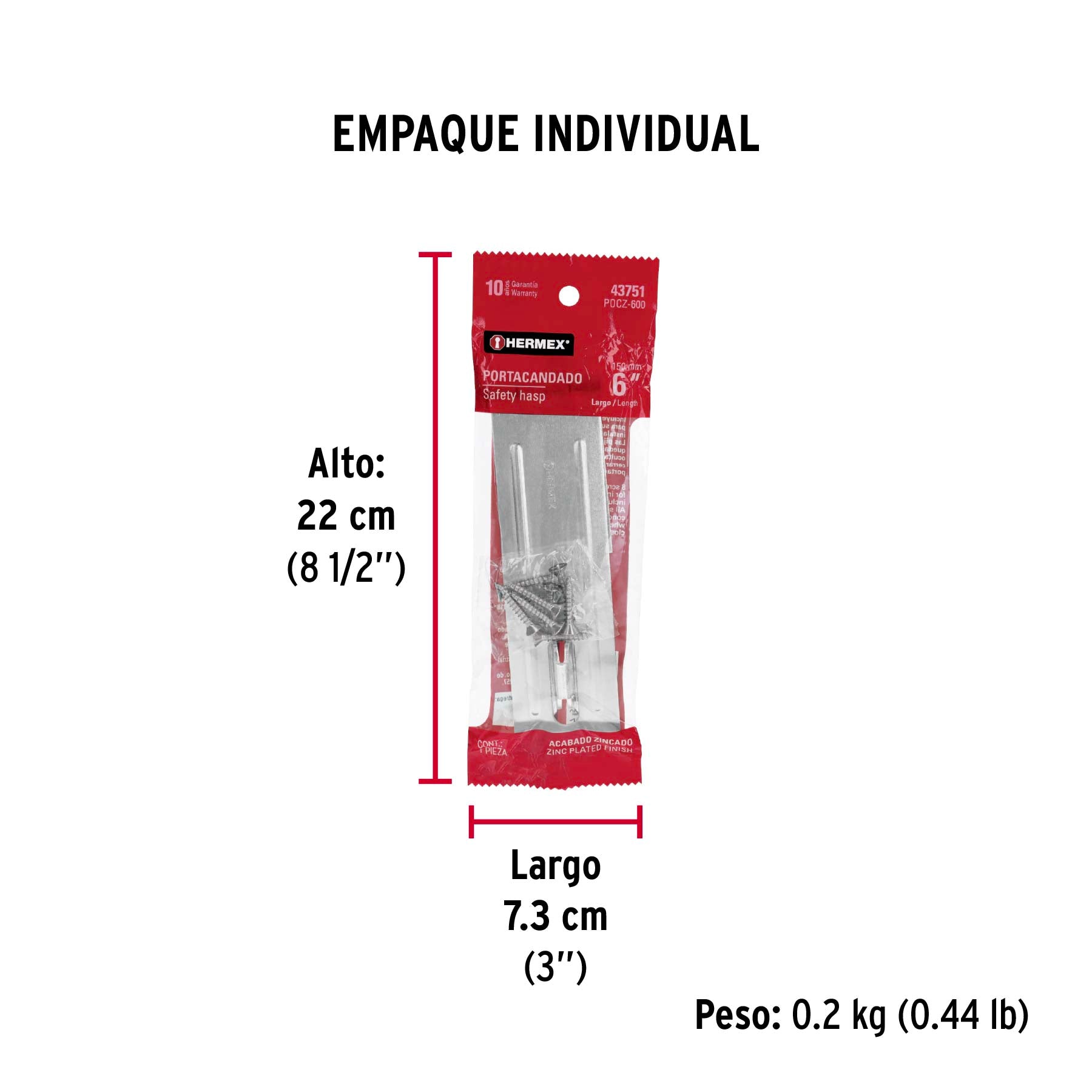 Portacandado acero zincado 6"