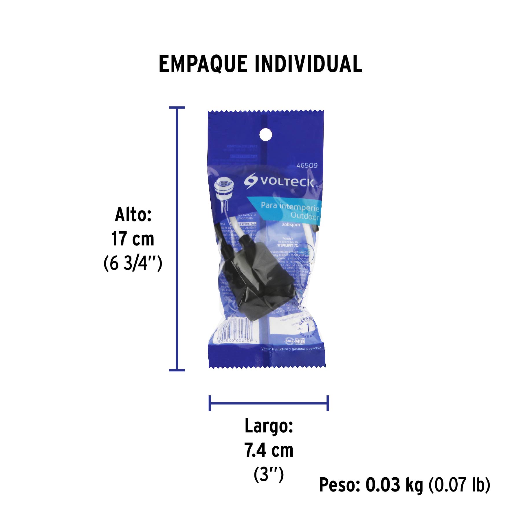 Portalámpara de PVC para intemperie, Volteck