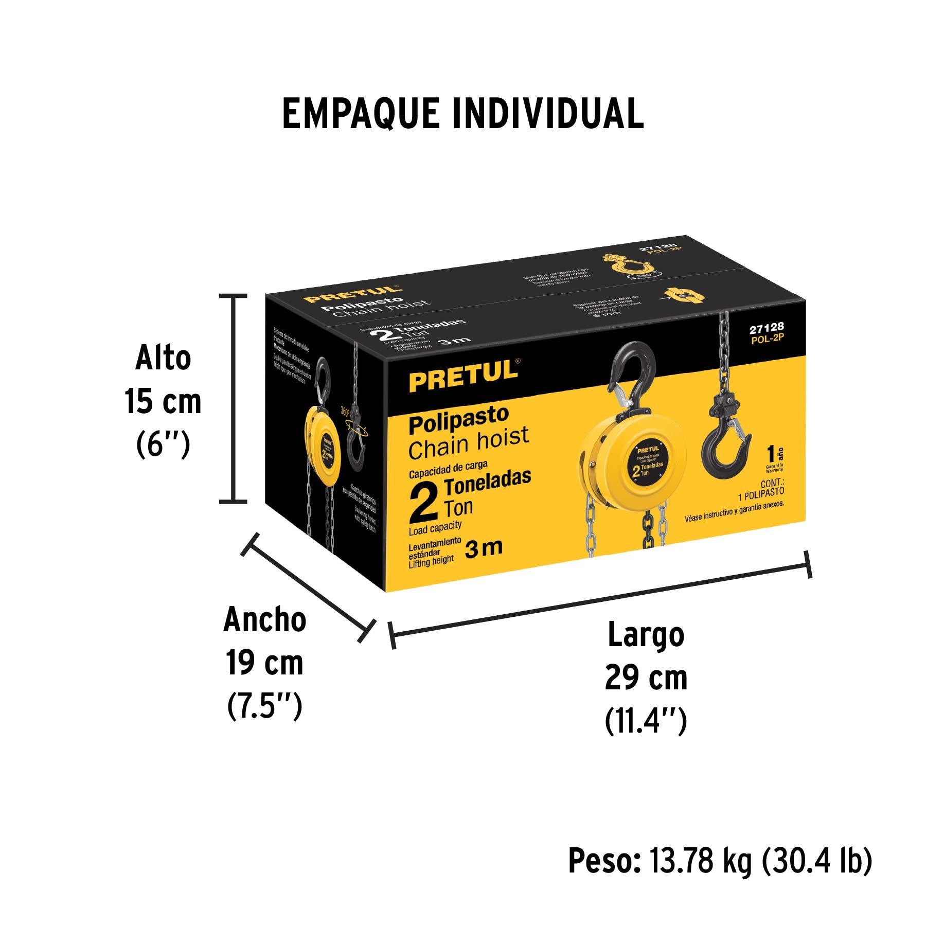 Polipasto de cadena de 2 ton, Pretul