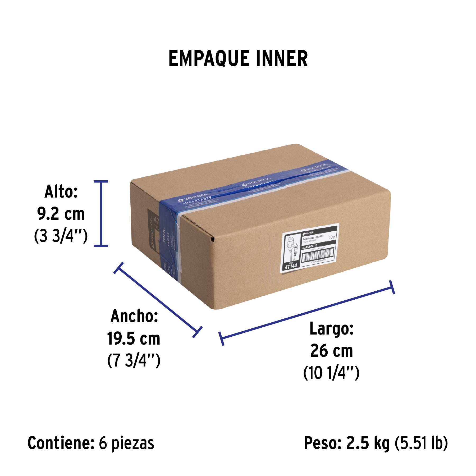Extensión con portalámpara, 10 metros