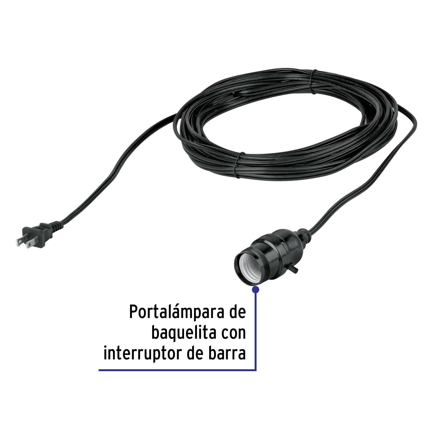 Extensión con portalámpara, 10 metros