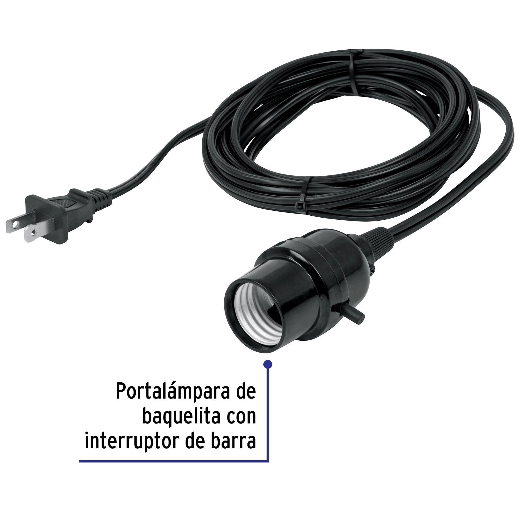 Extensión con portalámpara, 4 metros