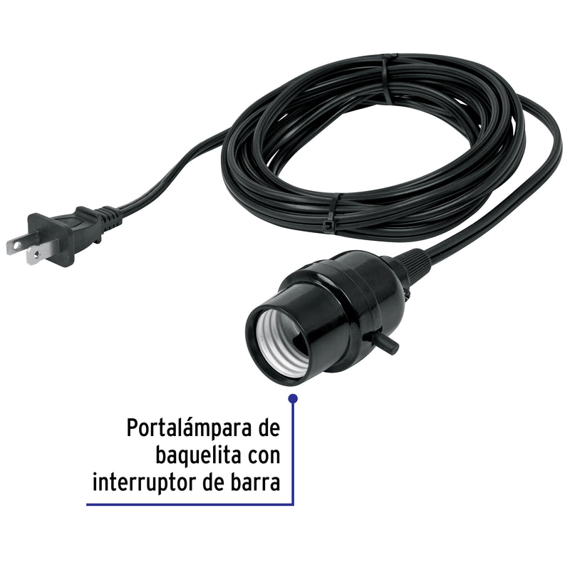 Extensión con portalámpara, 4 metros