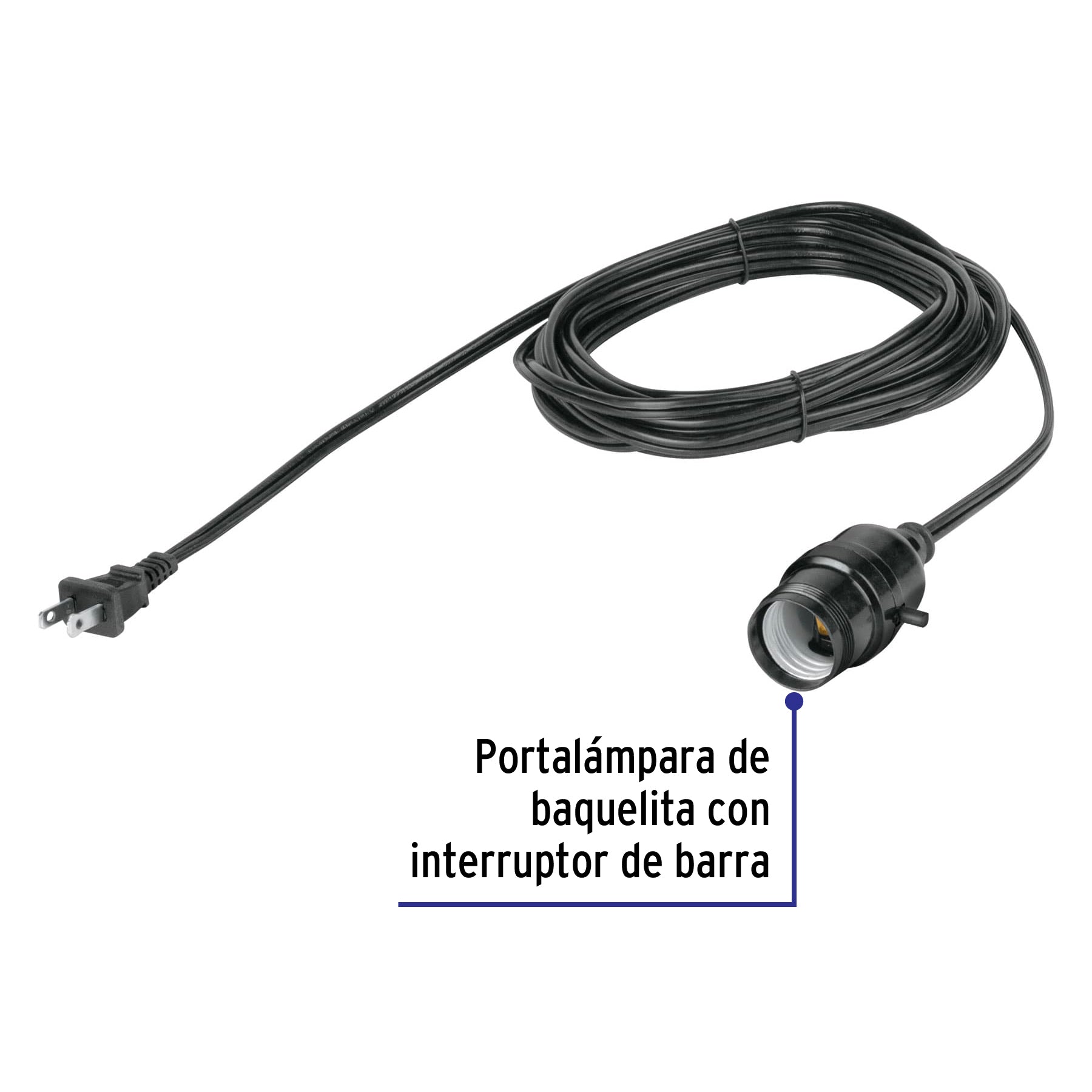 Extensión con portalámpara, 6 metros