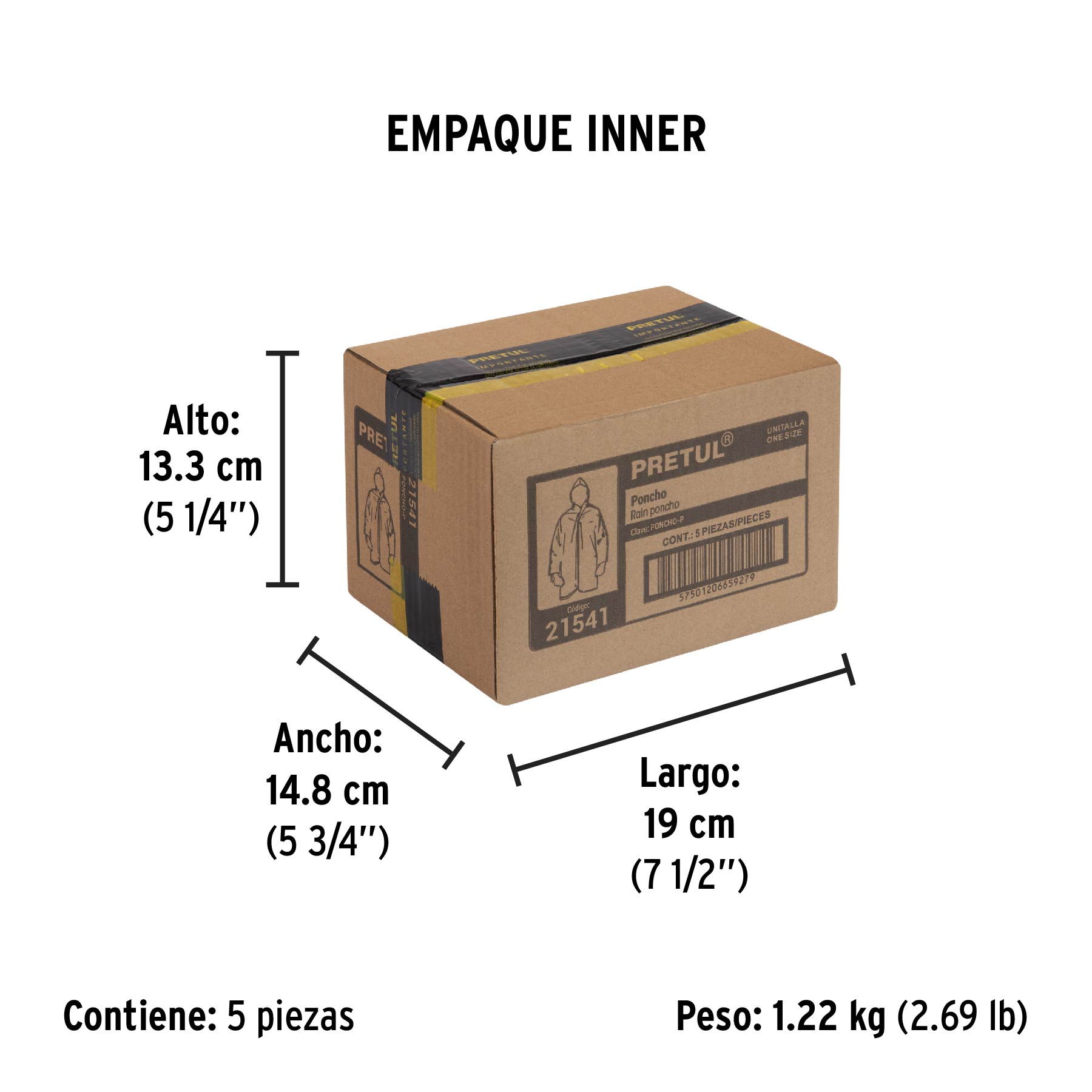 Poncho unitalla, Pretul, PVC