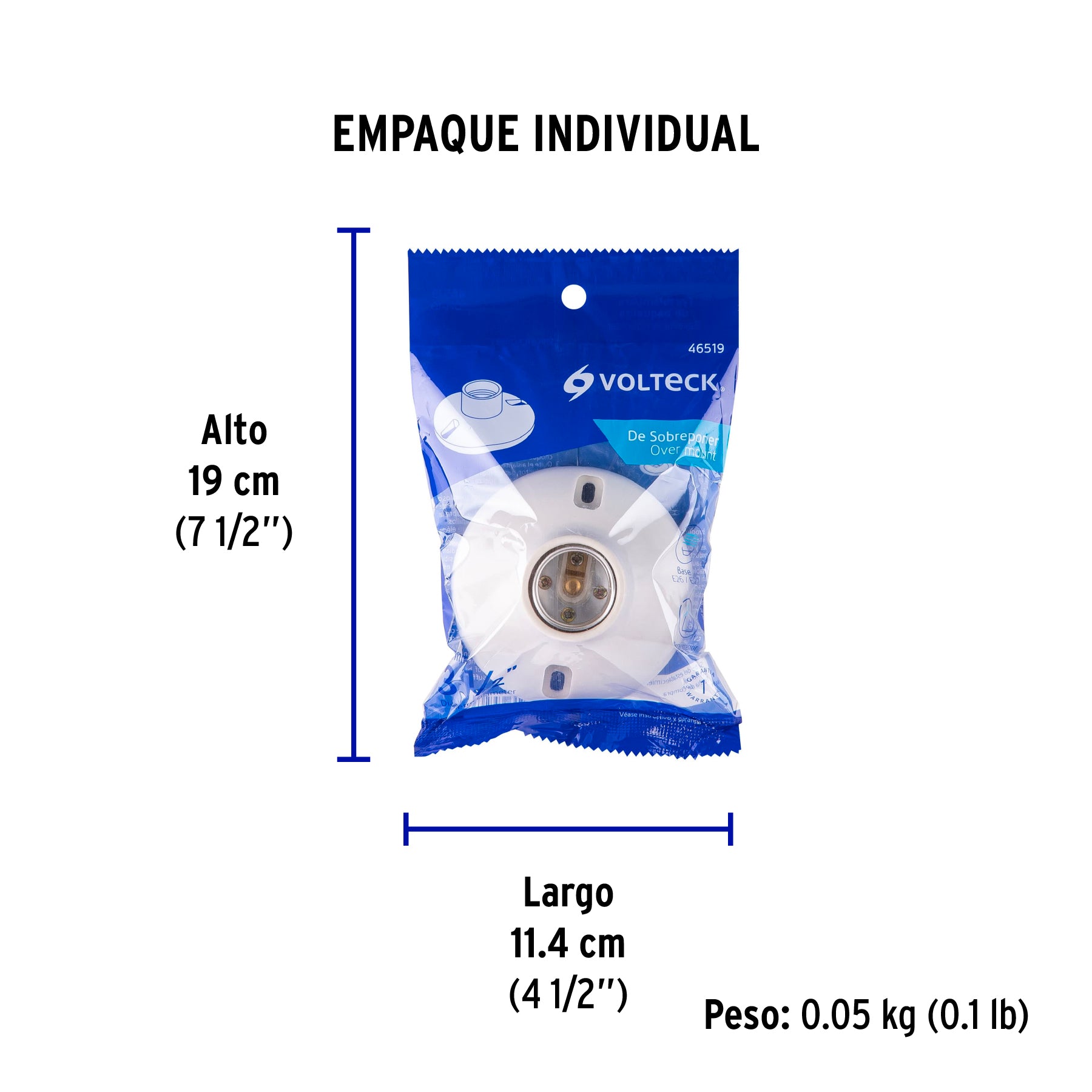 Portalámpara de baquelita, 3-1/2", Volteck