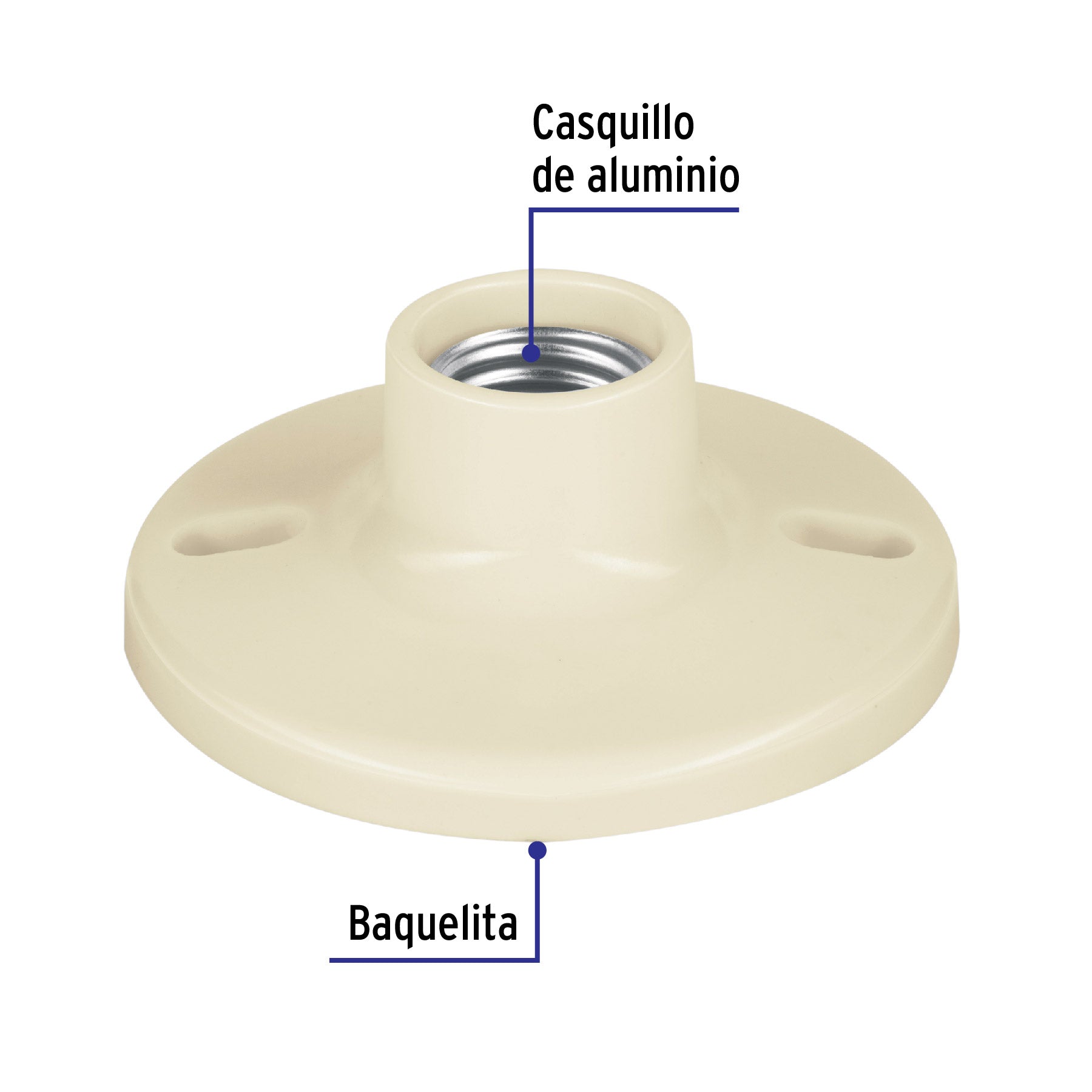 Portalámpara de baquelita, 4" Volteck
