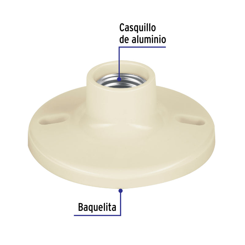 Portalámpara de baquelita, 4" Volteck